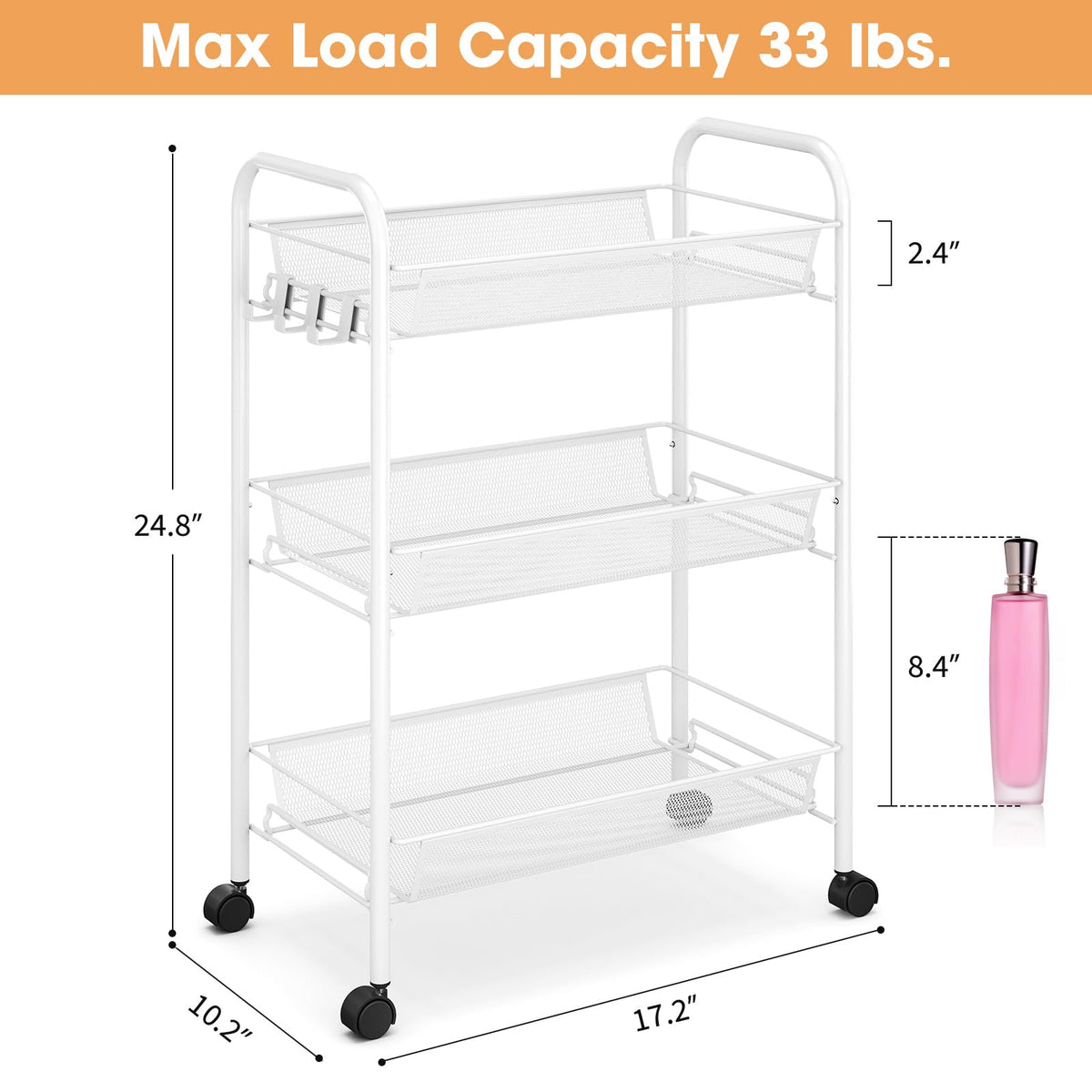 3 Tier Rolling Cart
