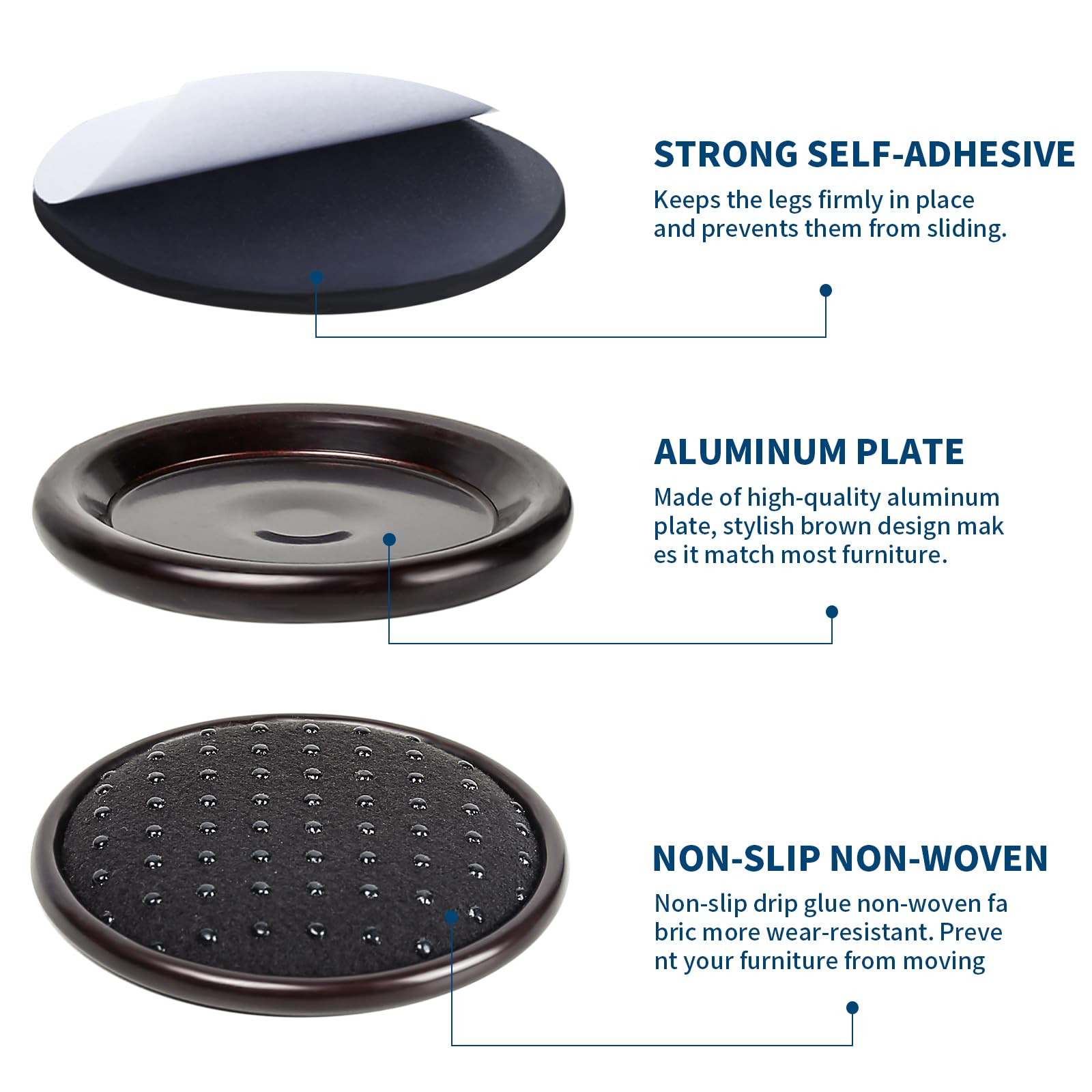 1.63" Round Non Slip Furniture Pads to Prevent Floor Scratches (16 Count)