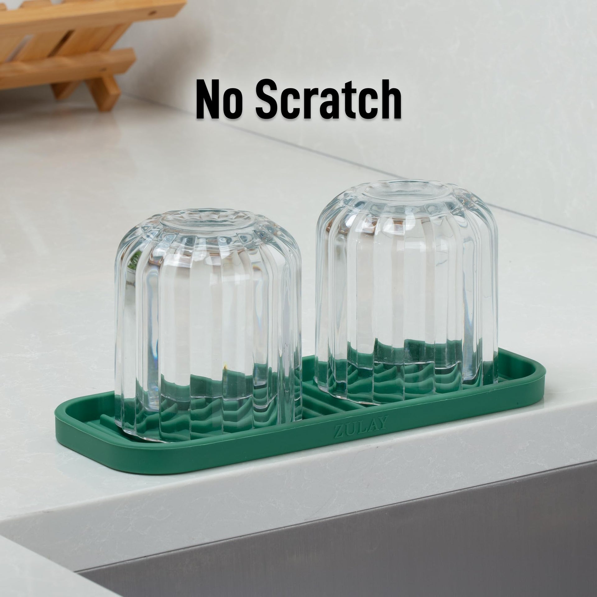 9x3.5) Silicone Sponge Holder for Kitchen Sink - Flexible Multipurpose Soap Tray - Sink Organizer for Kitchen, Bathroom, Makeup, Trinkets & More (Pine Green)