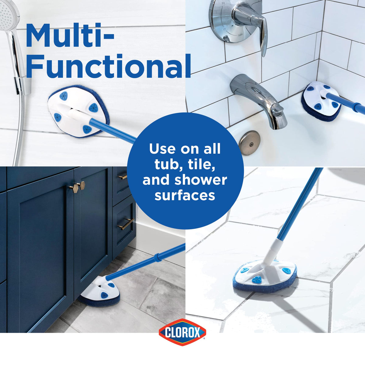 Extendable Tub & Tile Scrubber with Polyurethane Head