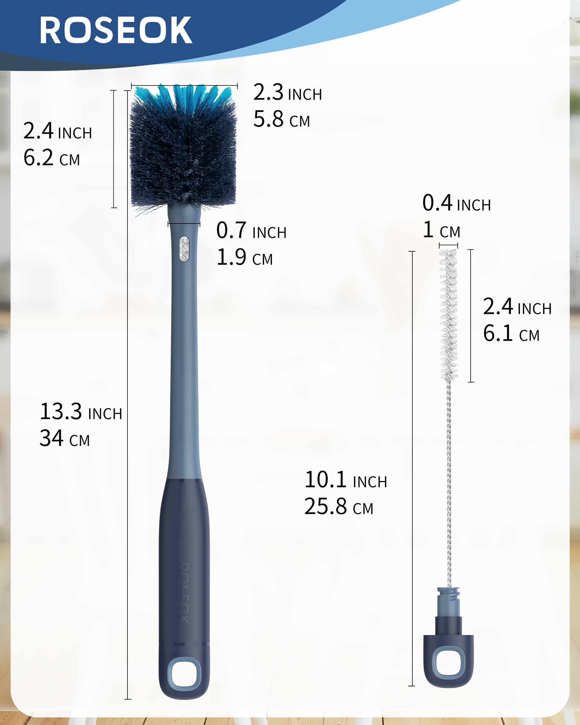 2 in 1 Bottle Brush with Straw Cleaner Brush