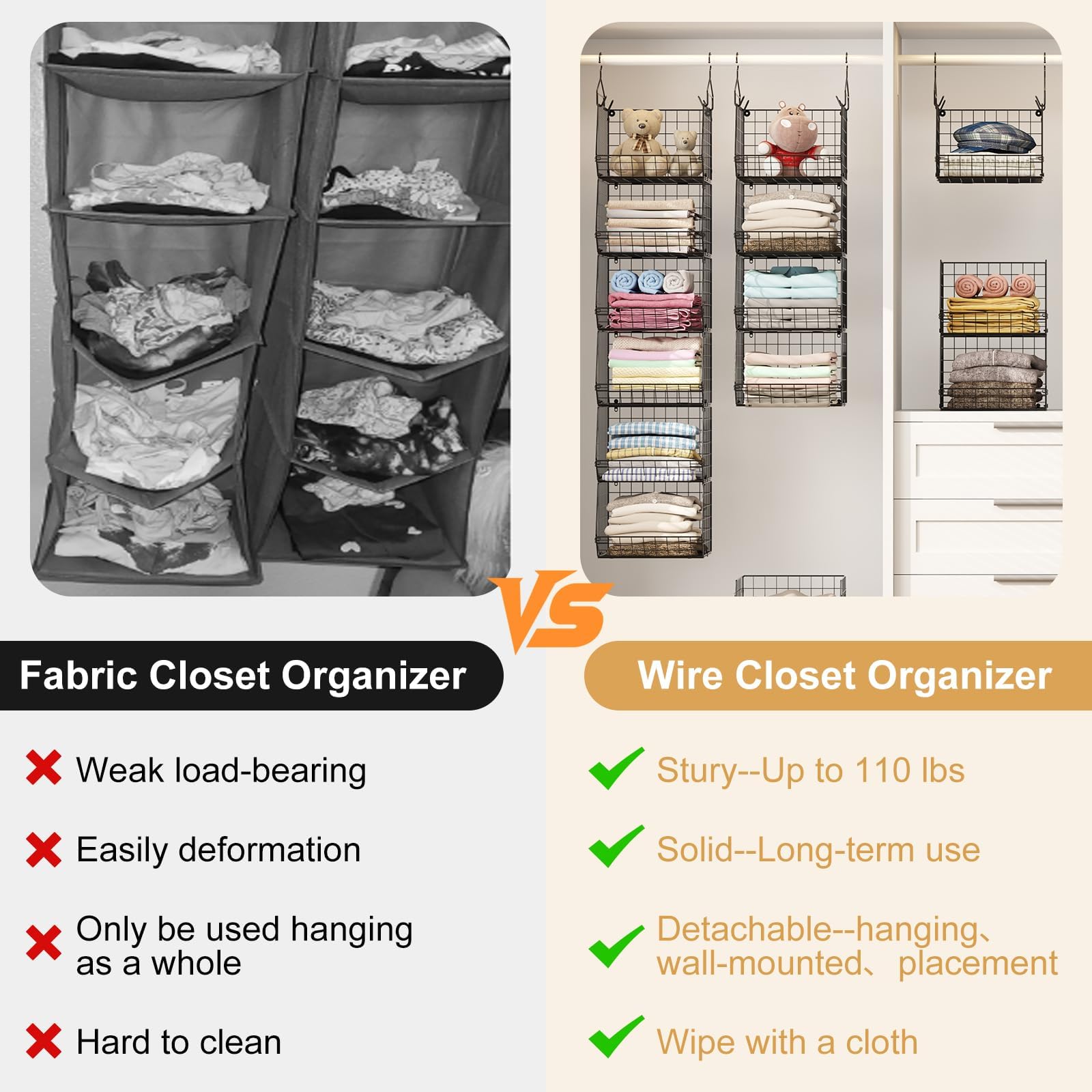 6 Tier Closet Hanging Organizer (6 Count)