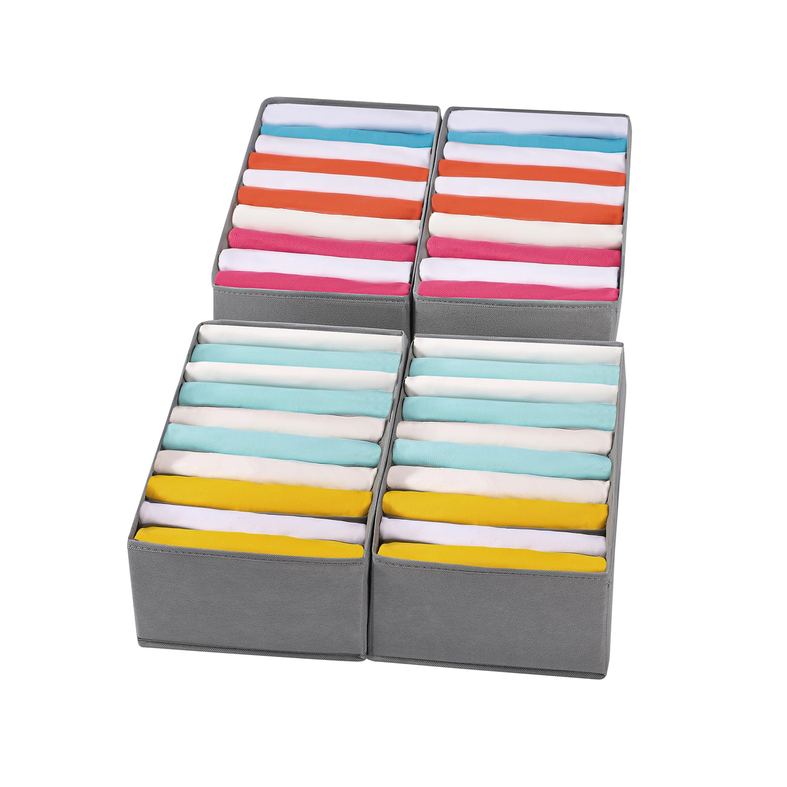 4 Packs T shirt Drawer Organizers for Clothing (4 Count)