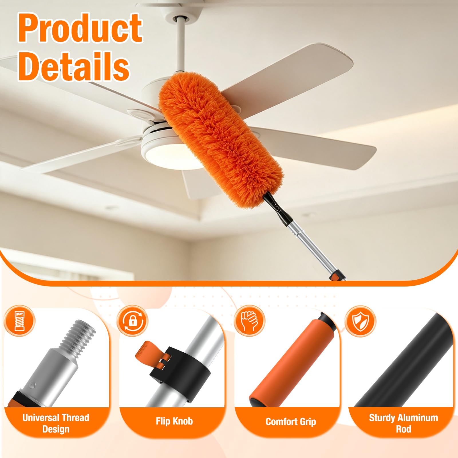 20FT High Reach Duster Cleaning Kit with Extension Pole