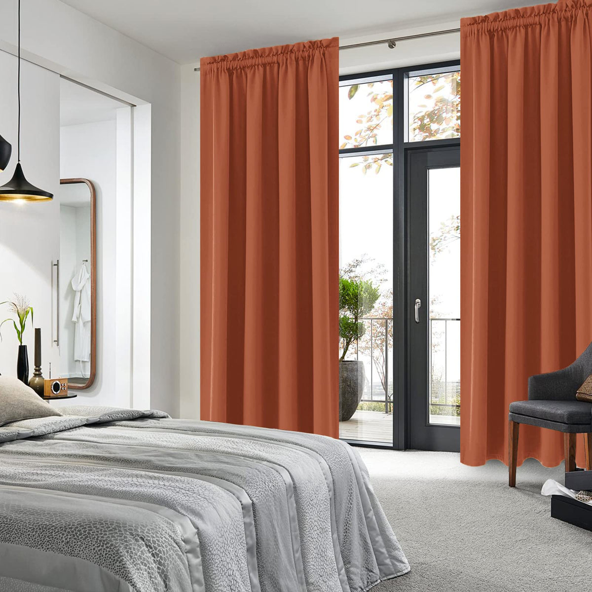 Blackout Curtains for Bedroom Living Room 52 x 84 Inch Long 2 Panels (2 Count)