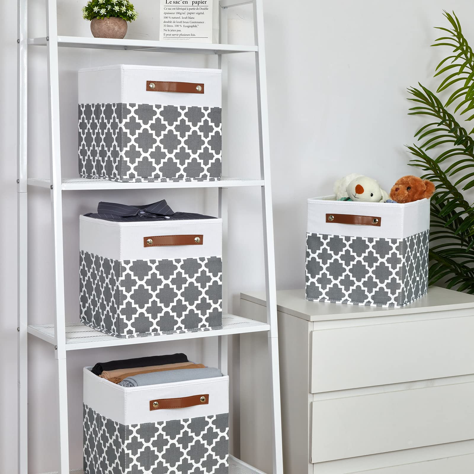 11x11x11 Cube Storage Bins Cube Organizer Bins 4 Pack Canvas Storage Bin for Home