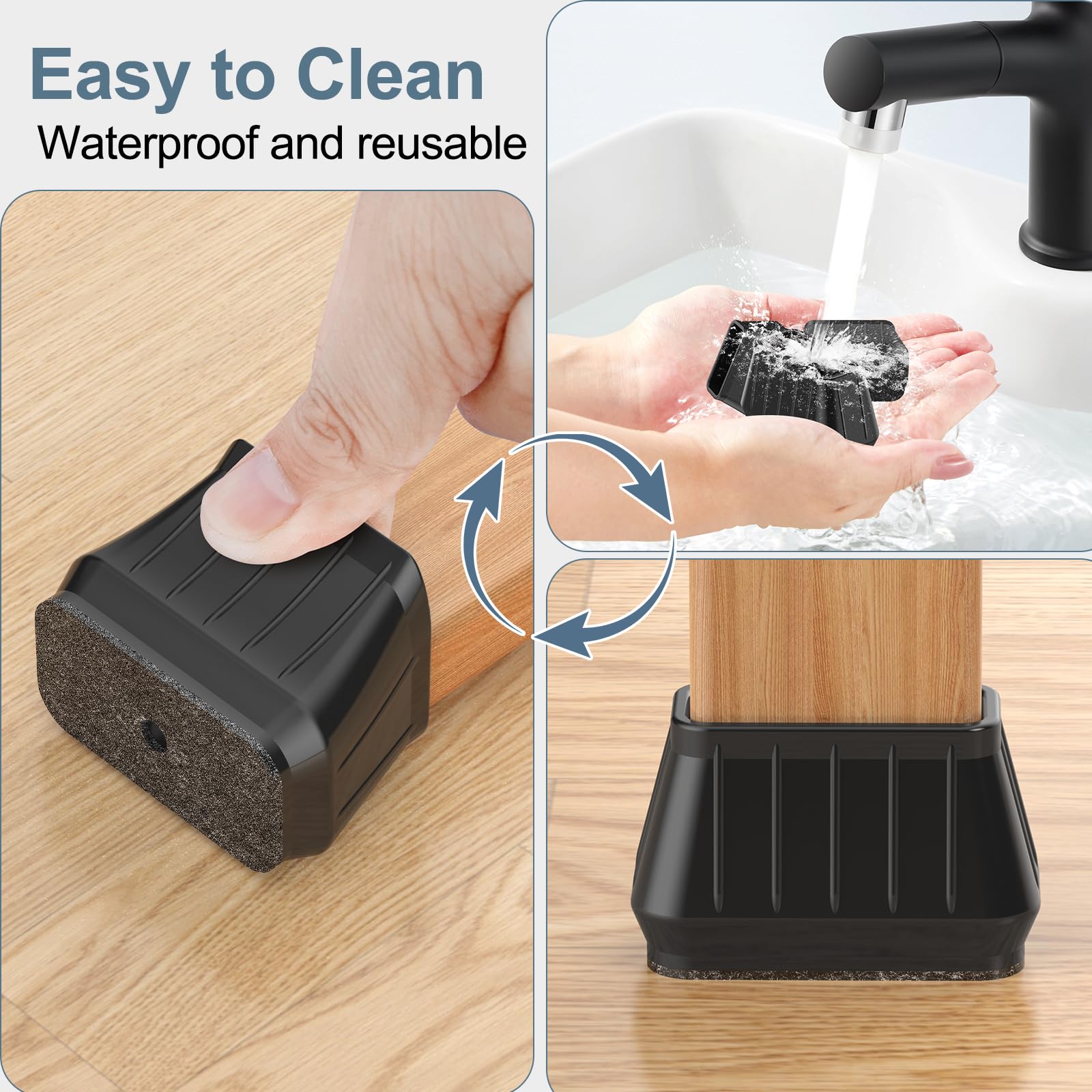 24PCS Rectangular Chair Leg Floor Protectors for Hardwood Floors (24 count count)