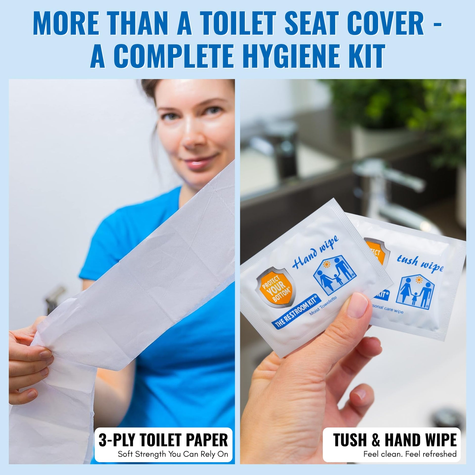 Portable Disposable Oversized Toilet Seat Cover (30 Count)