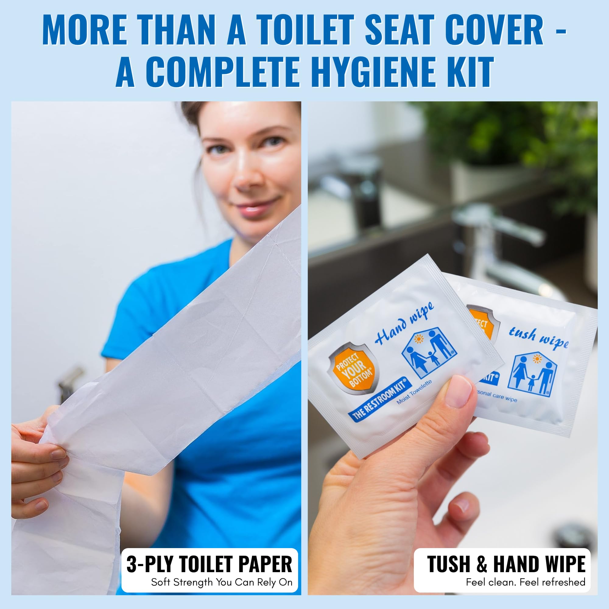 Portable Disposable Oversized Toilet Seat Cover (30 Count)