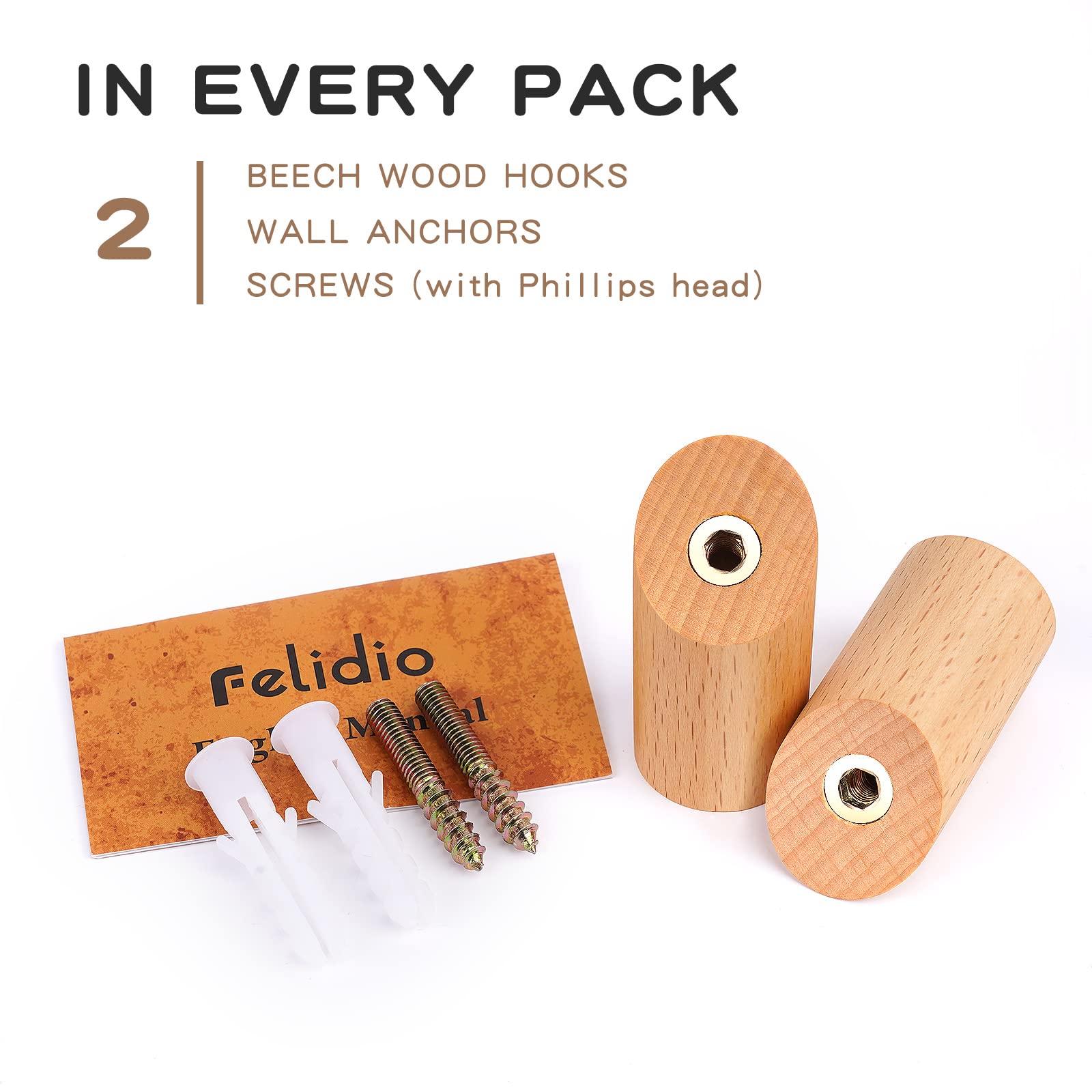 Wooden Wall Hooks (2 Count)