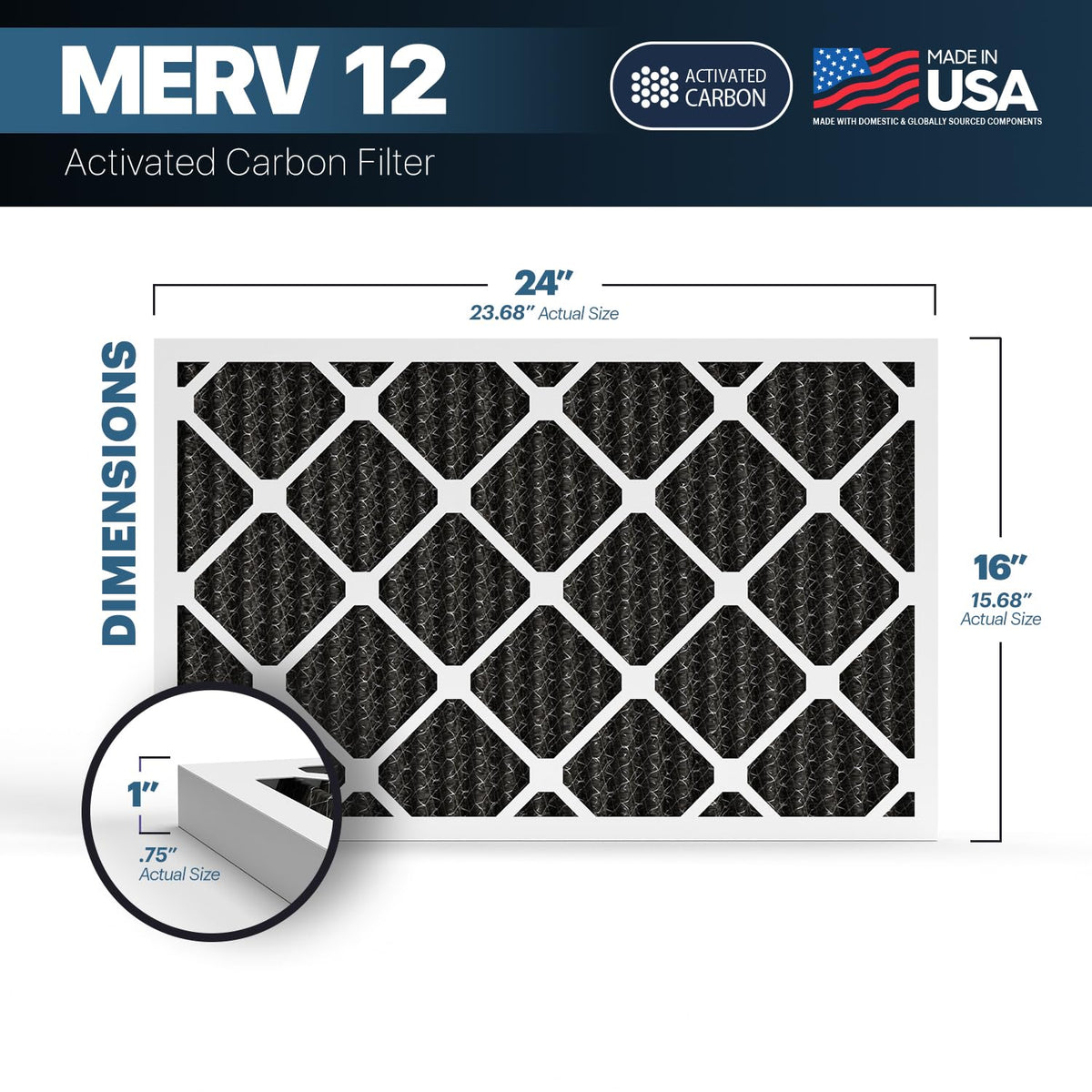 TruFilter 16x24x1 MERV 12 Odor Defense (6 Count)