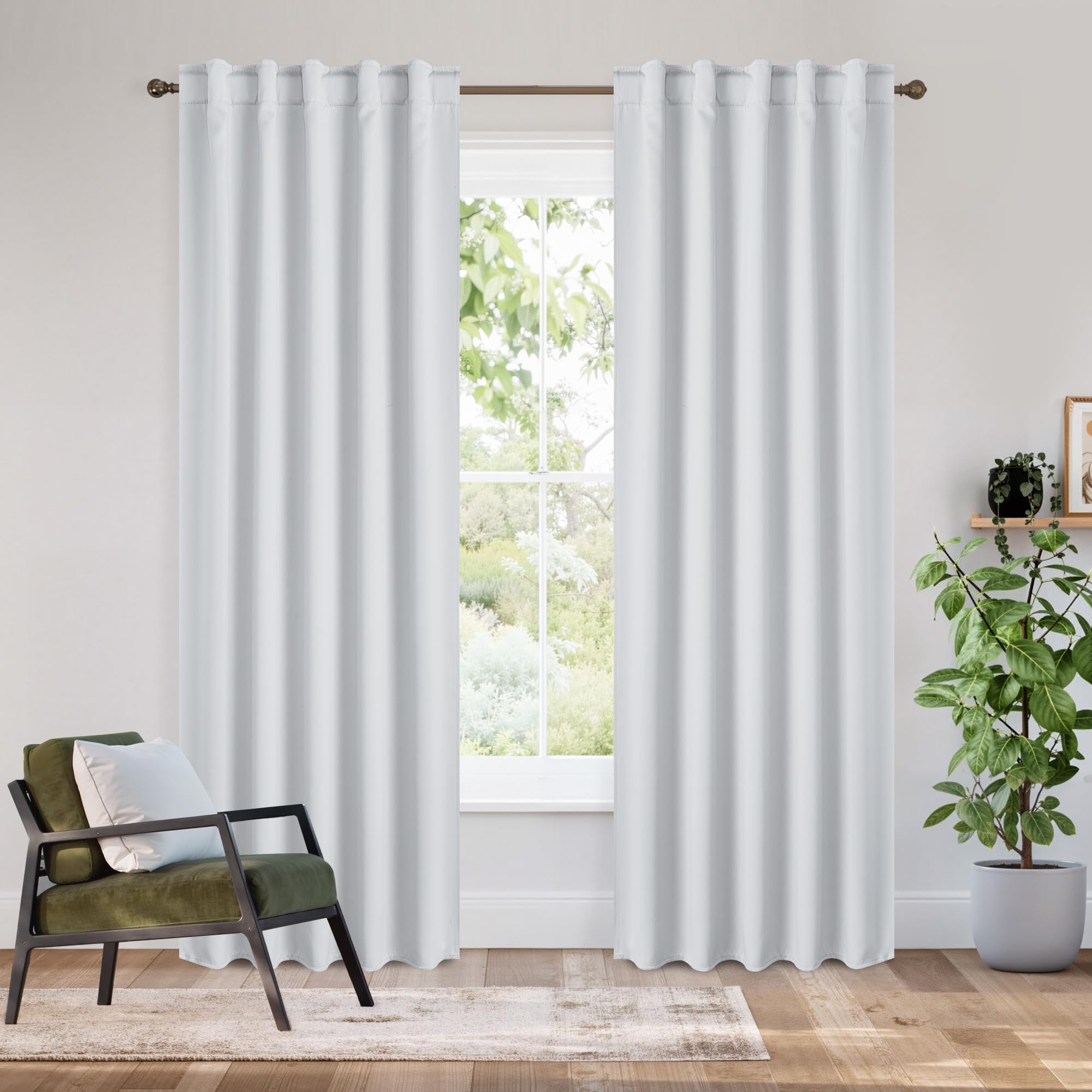 100% Blackout Curtains 80 inches Long for Bedroom (2 Count)