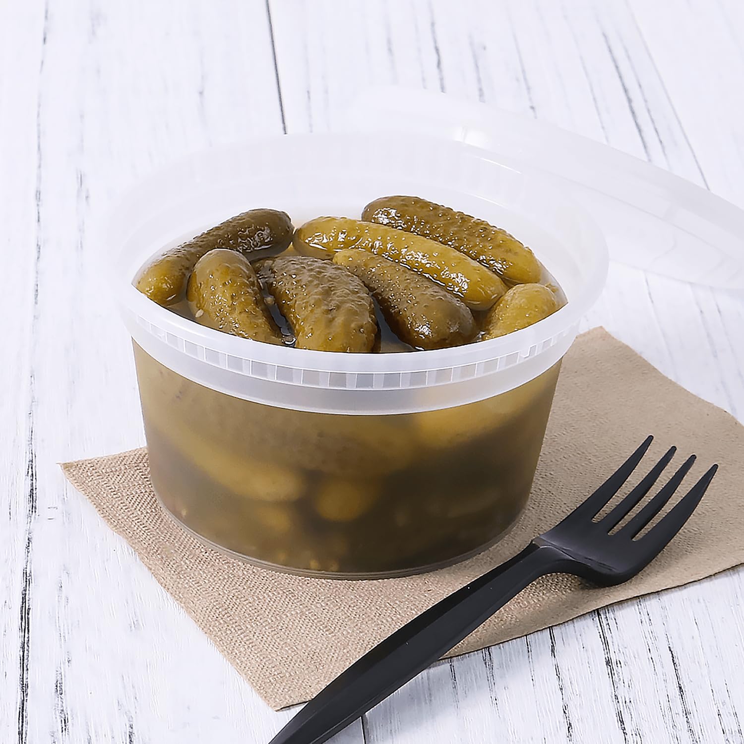 12oz 240 ct] Clear PP Injection Molded Round Deli Containers with Lids (240 Count)