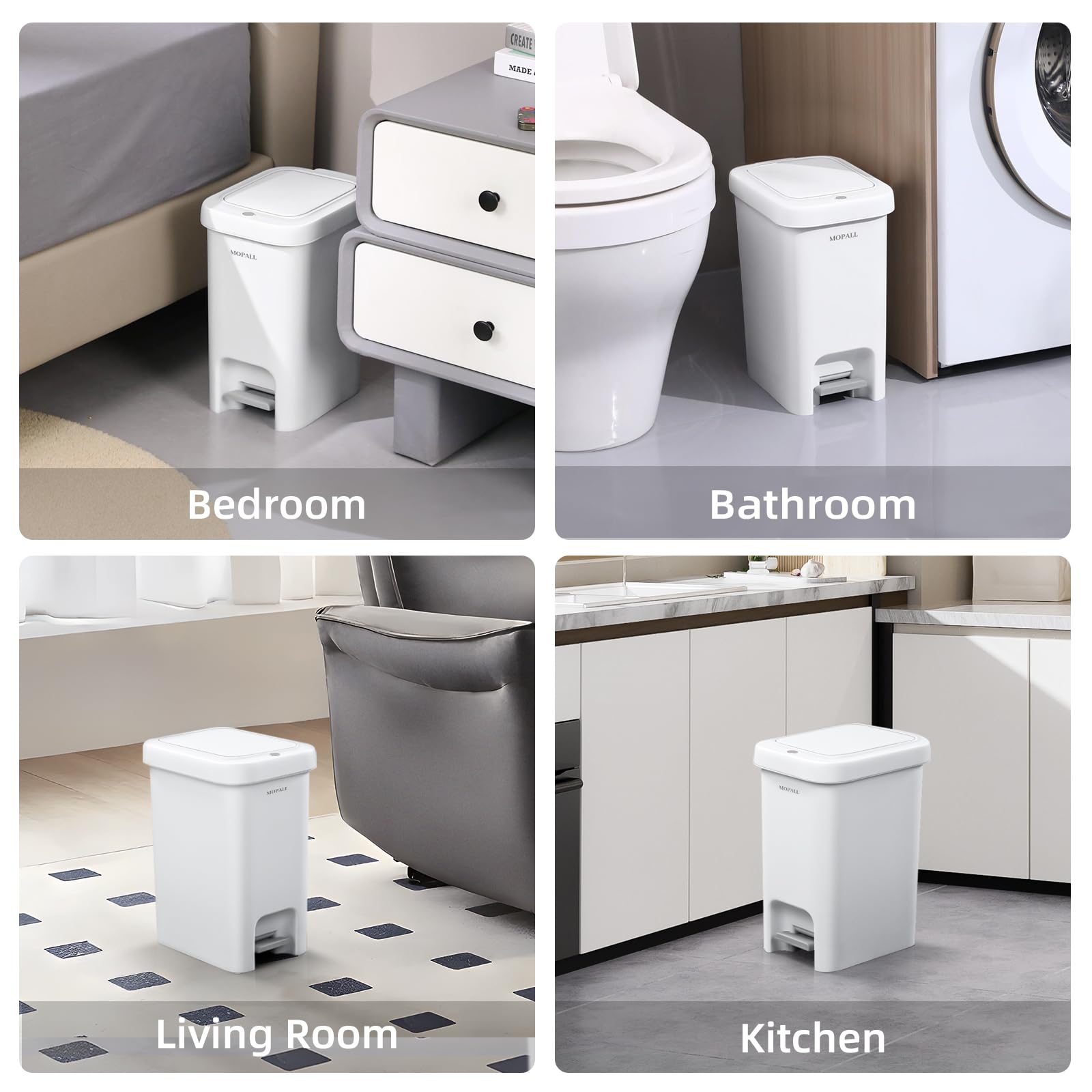 2.7 Gallon Small Bathroom Trash Can with Lid