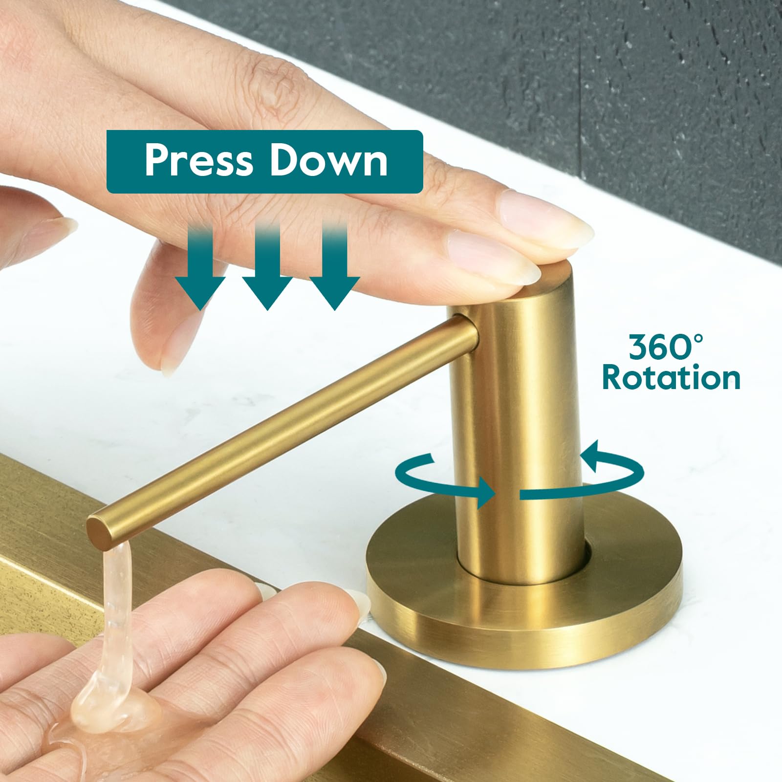 Soap Dispenser for Kitchen Sink Champagne Gold