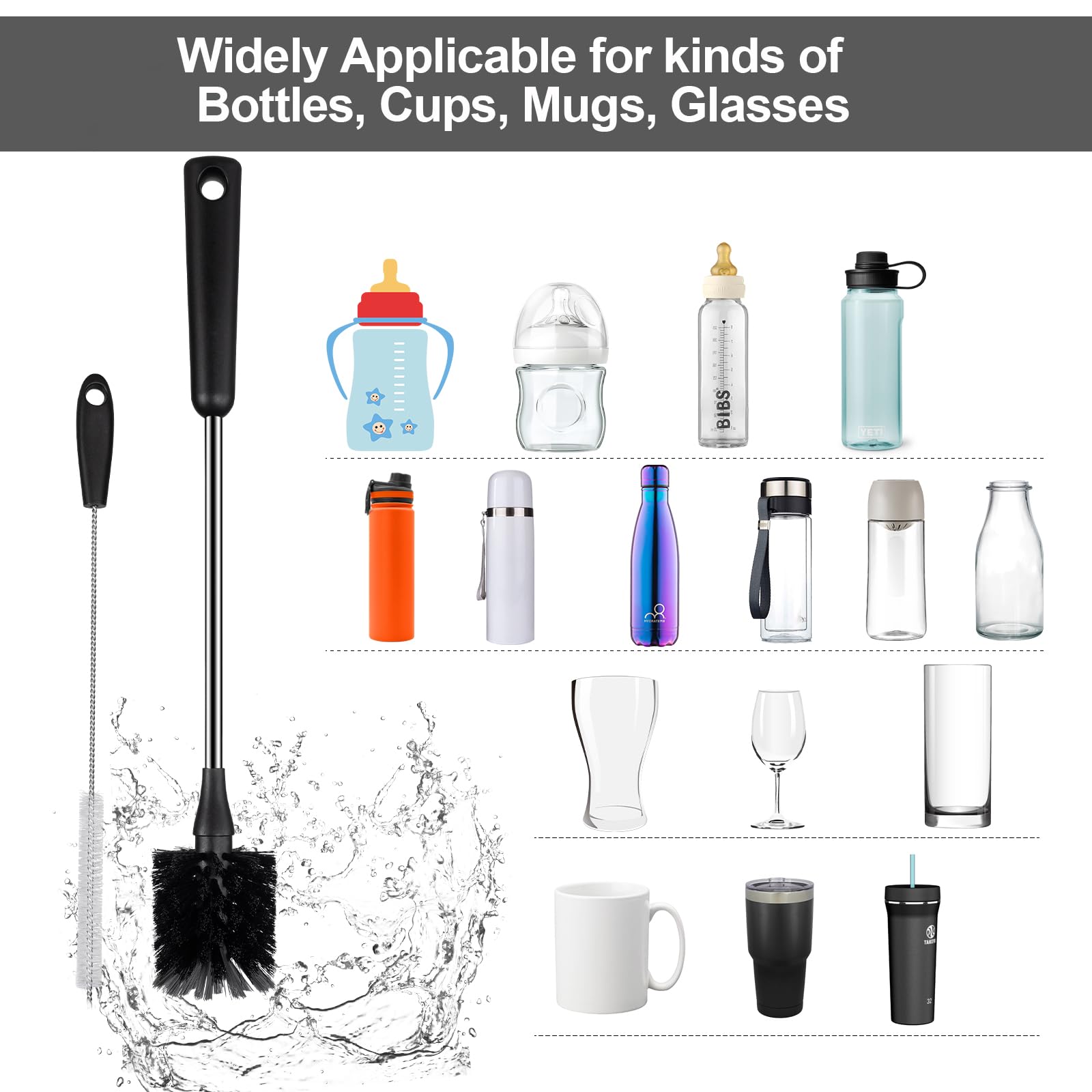 Water Bottle Brush with Straw Cleaner - ModHome Supplies