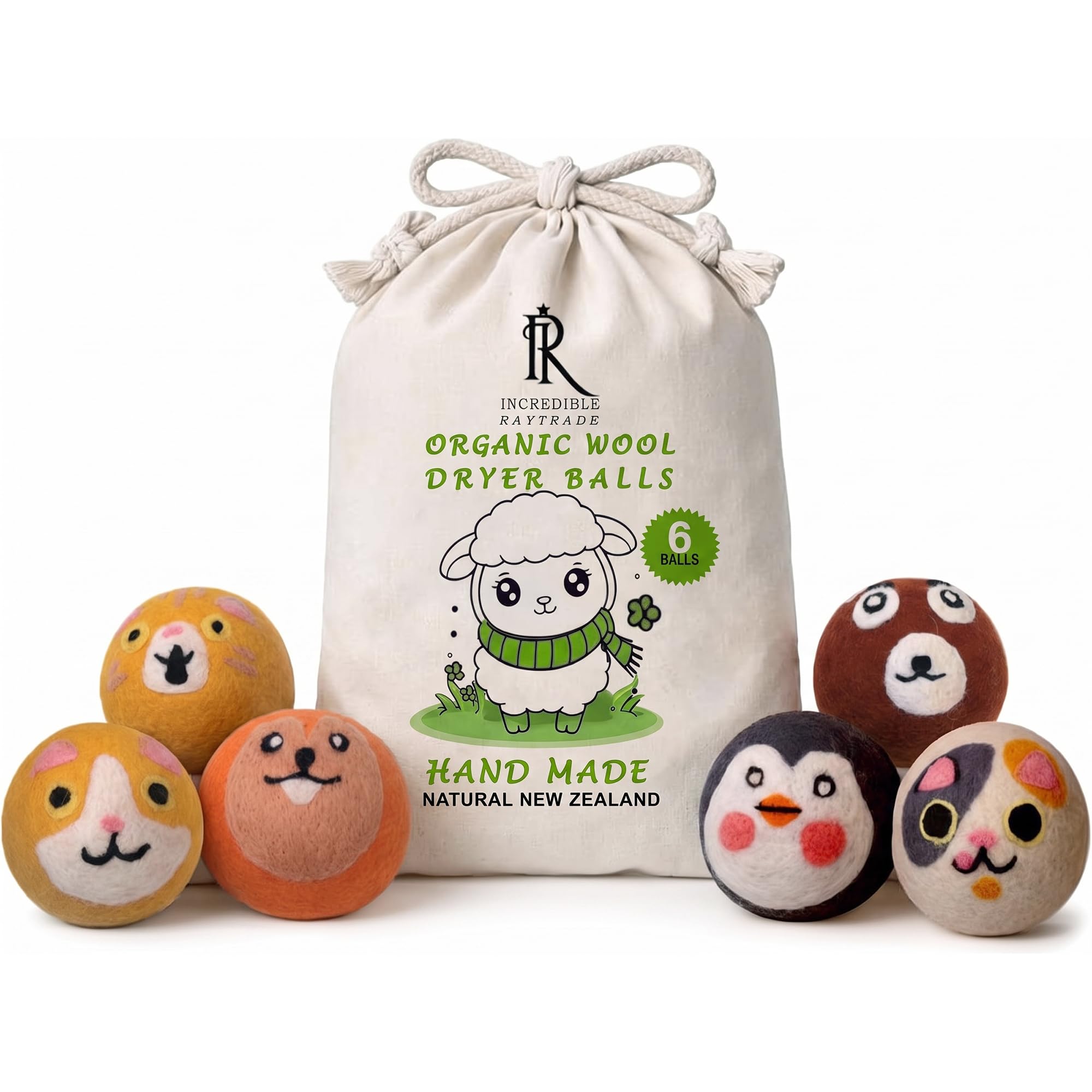 RAYTRADE Wool Dryer Balls 6 (6 Count)