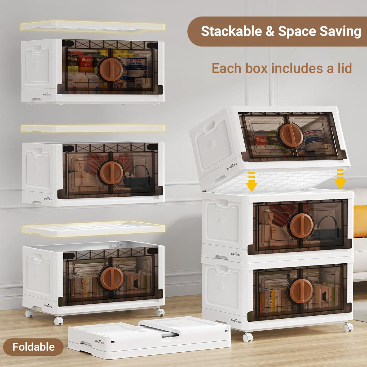 480Qt Lockable Stackable Storage Bins with Lids (4 Count)