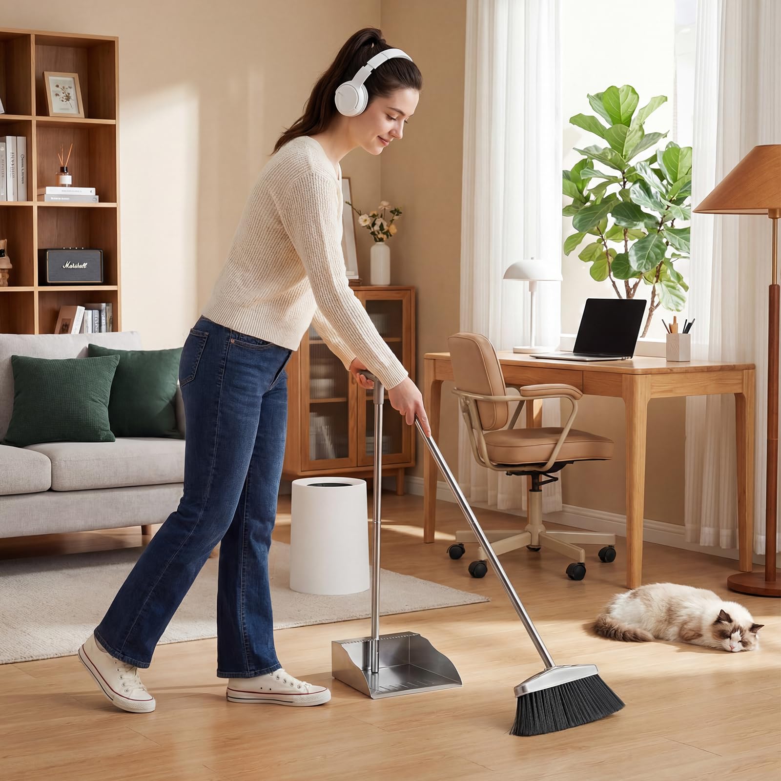 Dustpan with Broom Set