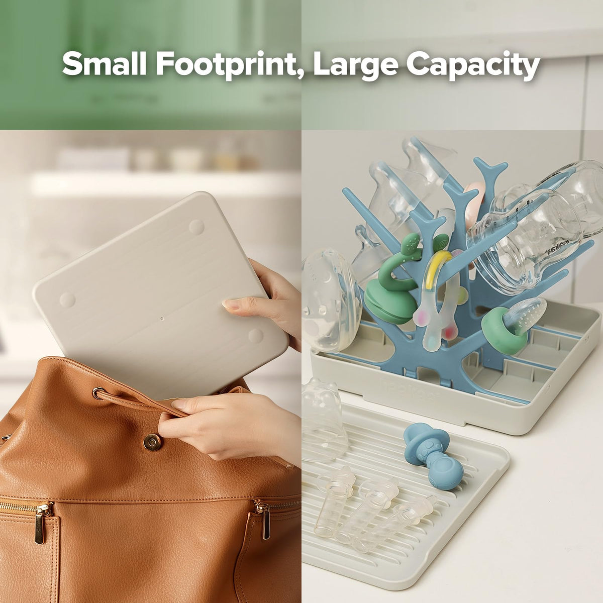 Portable Baby Bottle Drying Rack with Tray