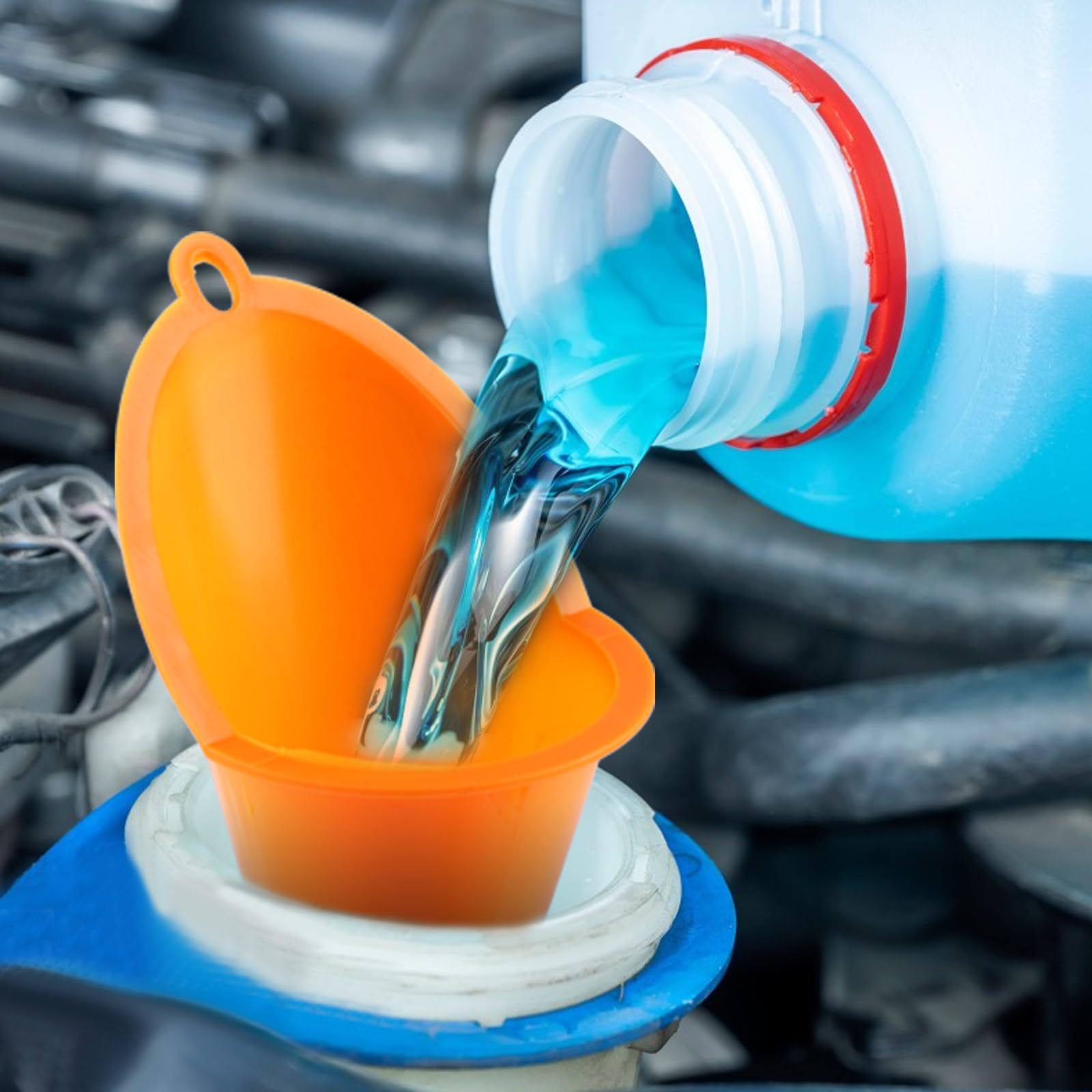 4 Pcs Plastic Long Neck Oil Funnel for Change (4 Count)