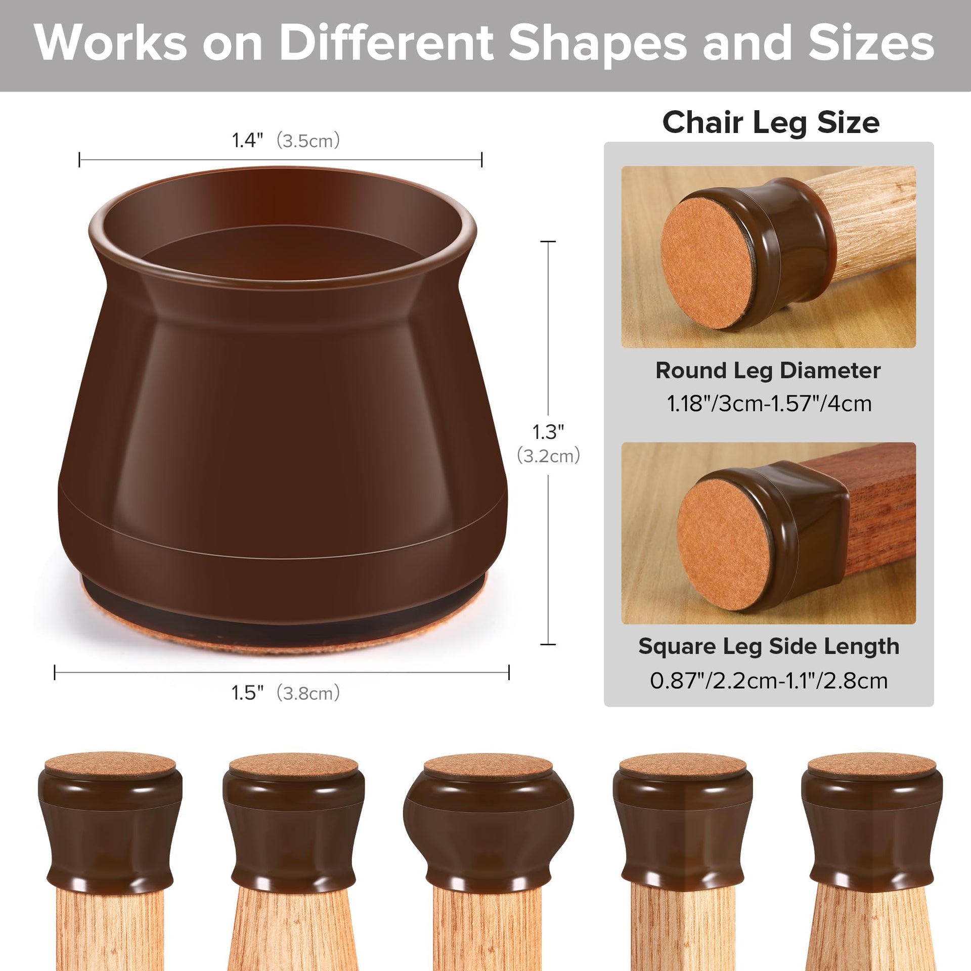 24PCS Upgraded Silicone Chair Leg Floor Protectors for Hardwood Floors (24 Count)