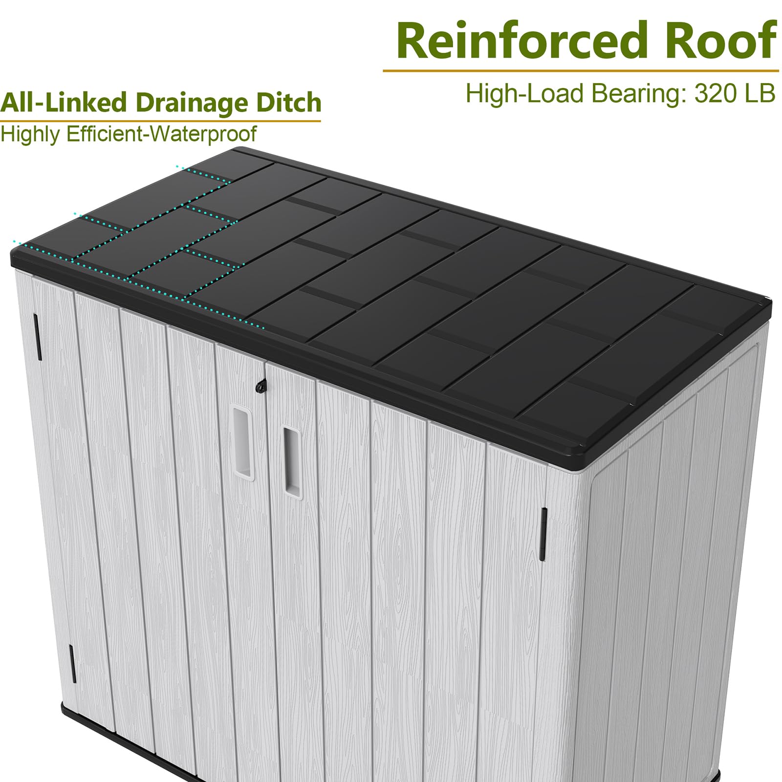 37 Cu.ft Outdoor Storage Cabinet with One Tool Kit