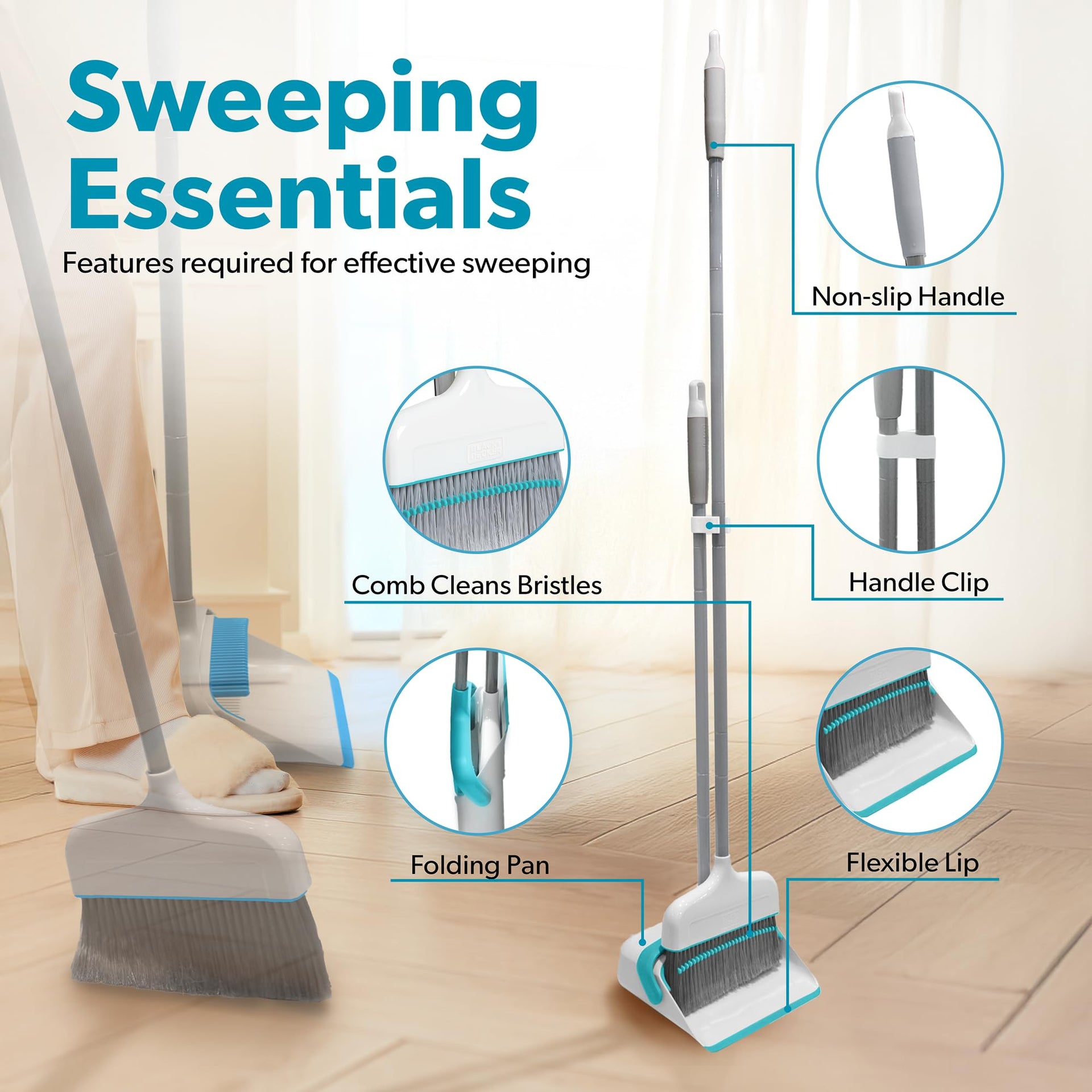 Butler Broom and Dustpan Set for Home