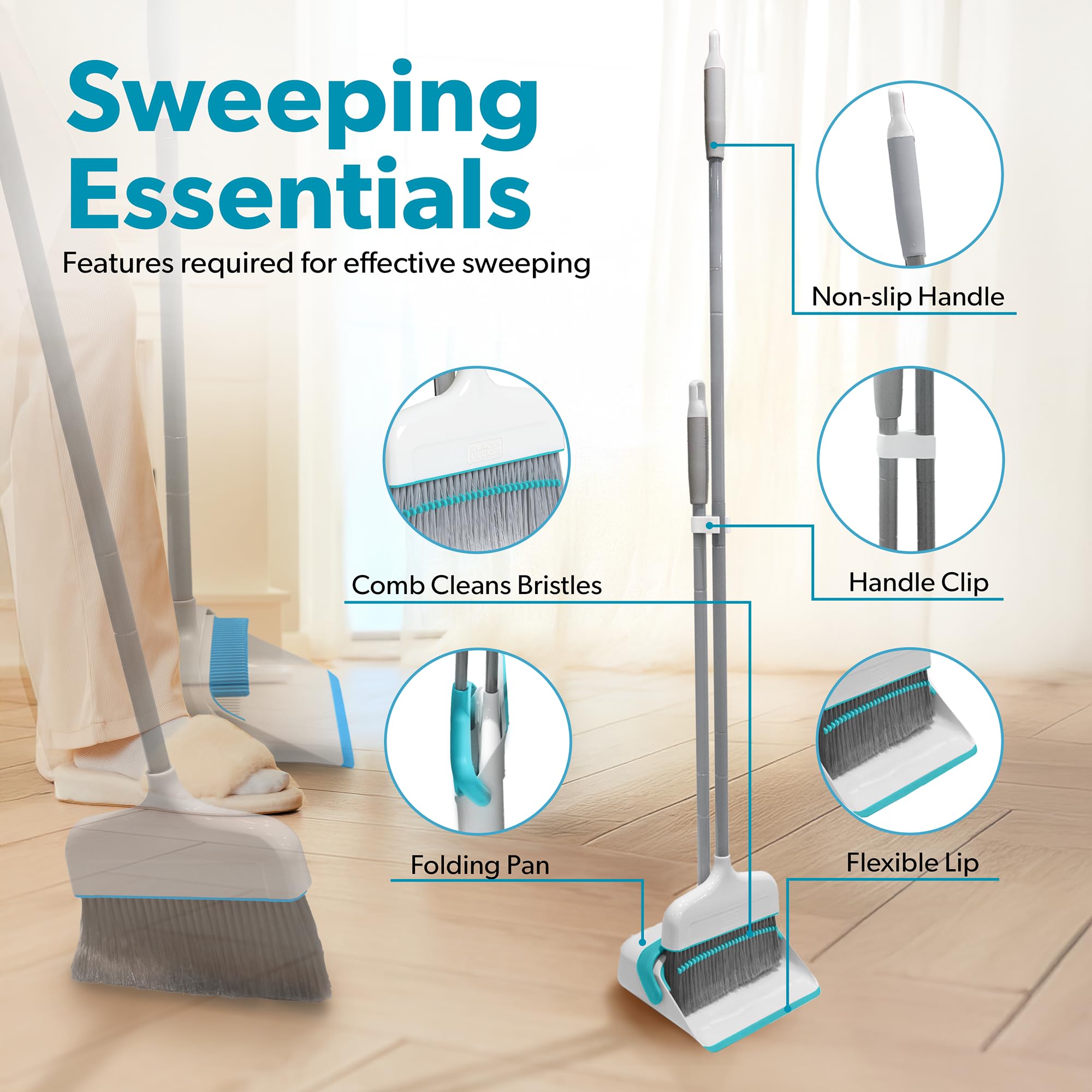 Butler Broom and Dustpan Set for Home