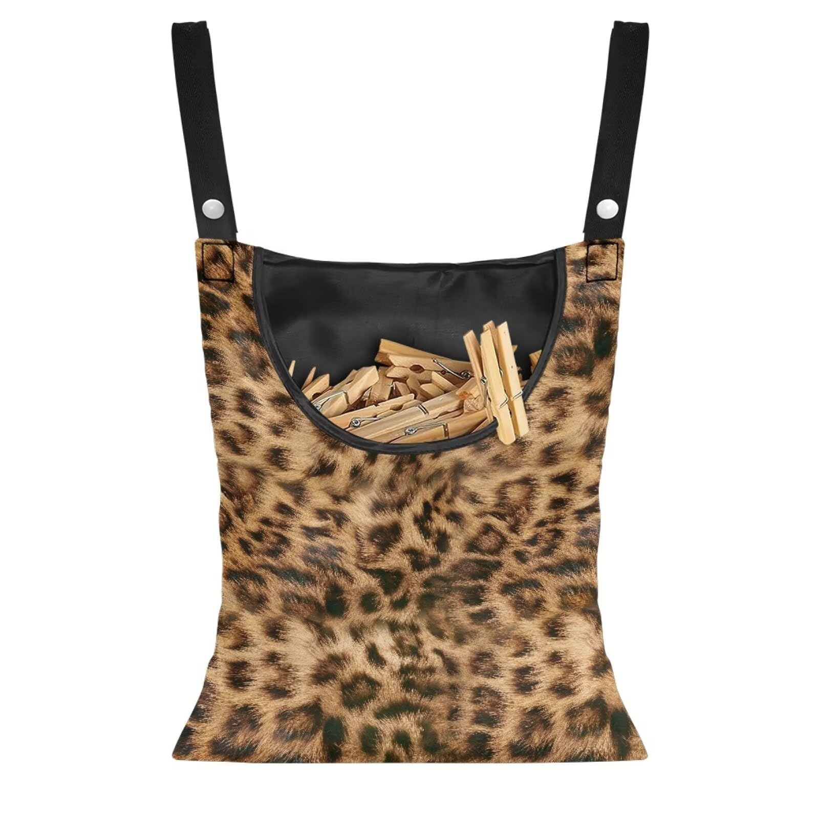Brown Leopard Print Clothespin Bags Moon Space