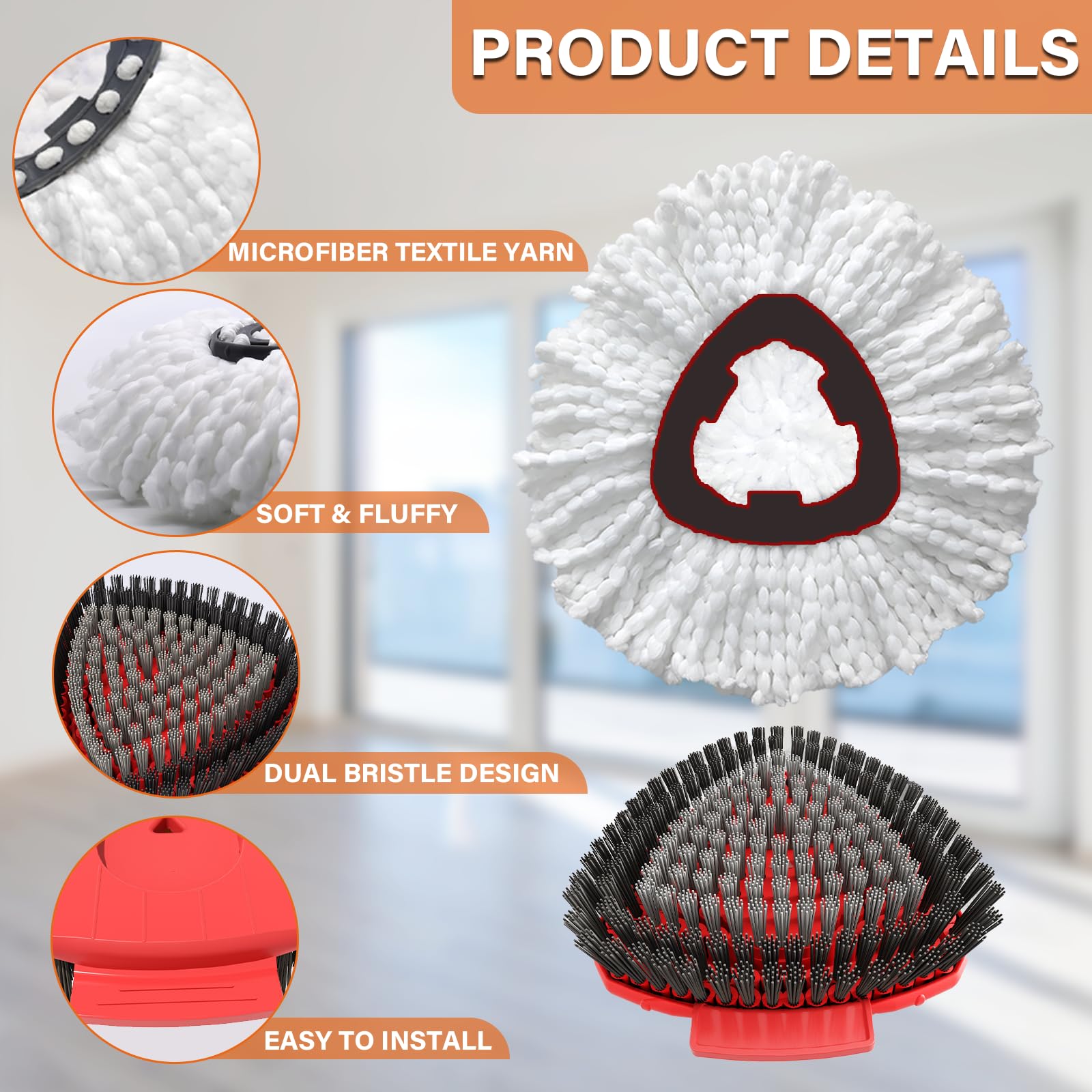 Spin Mop Head Replacement for O Cedar EasyWring 1 (3 Count)