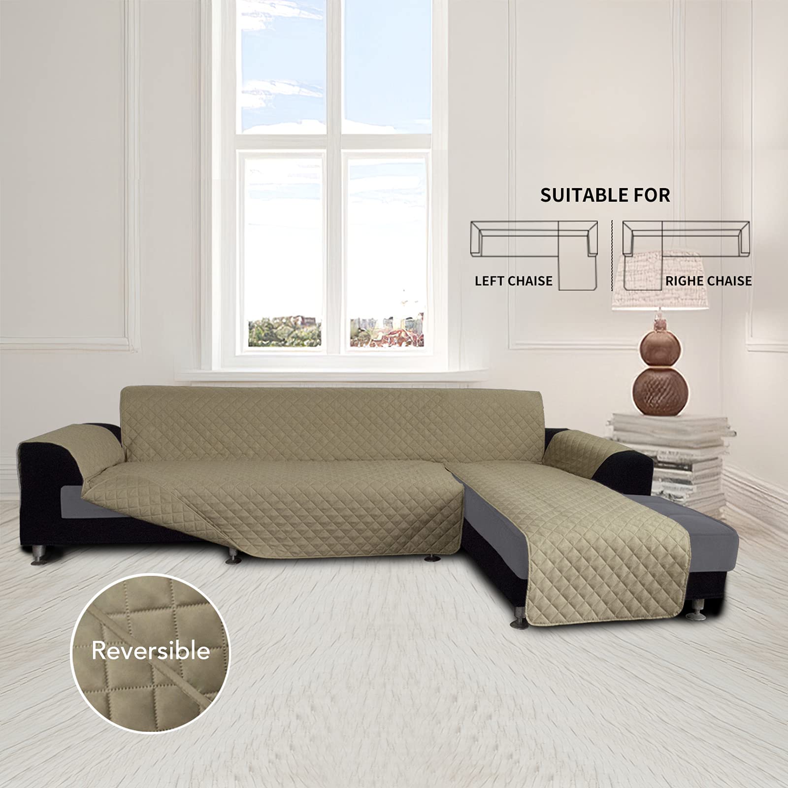 Reversible L Shape Sectional Couch Cover