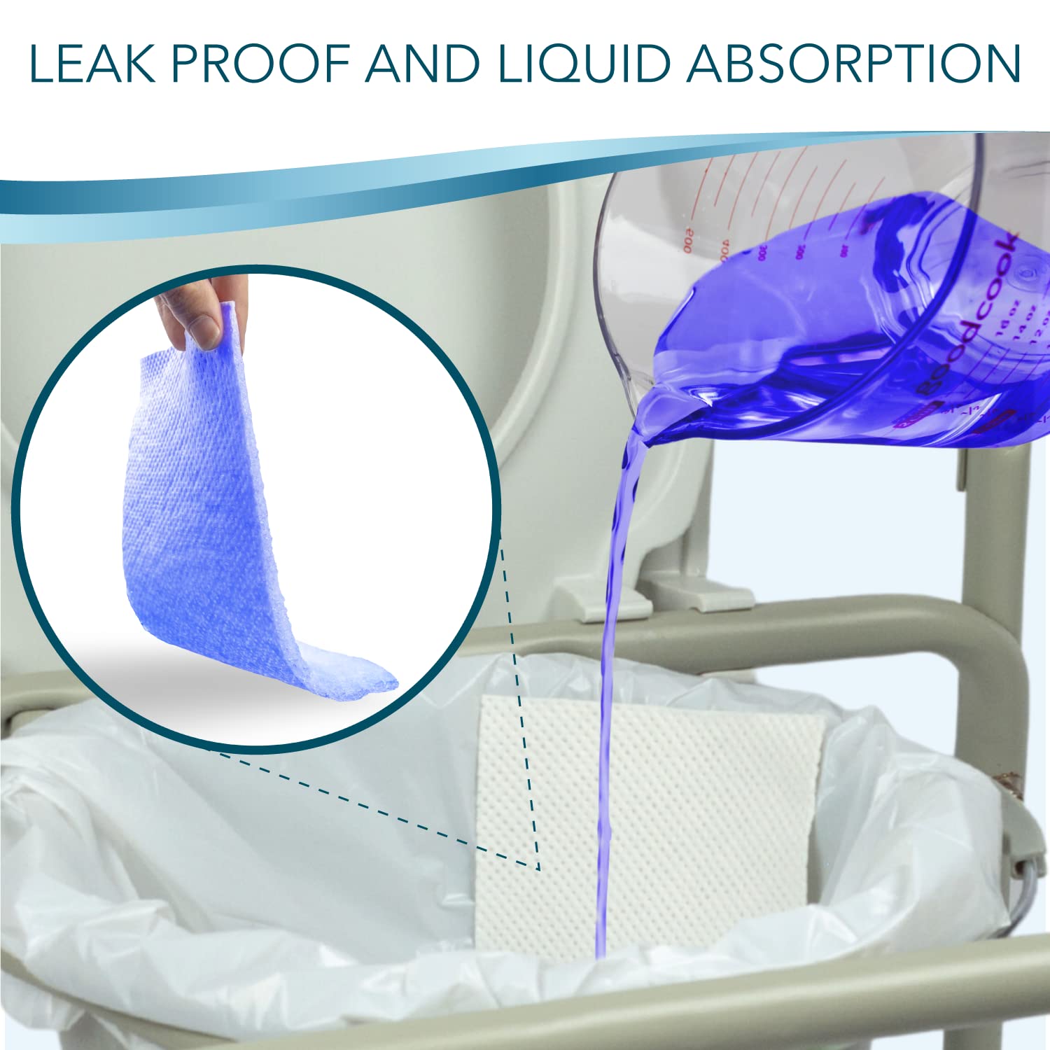 Disposable Bedside Commode Liners and Pads for Portable Toilet Chair Seat Bucket and Bedpan (336 Count)