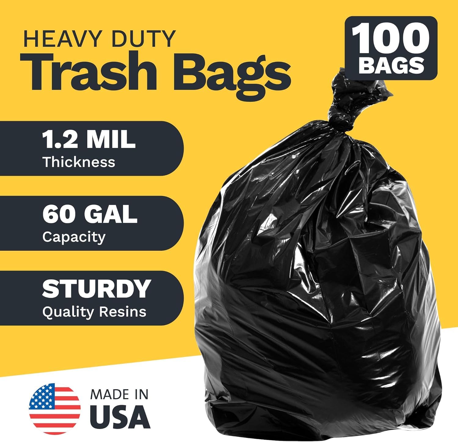 55 60 Gallon Trash Bags (100 Count)
