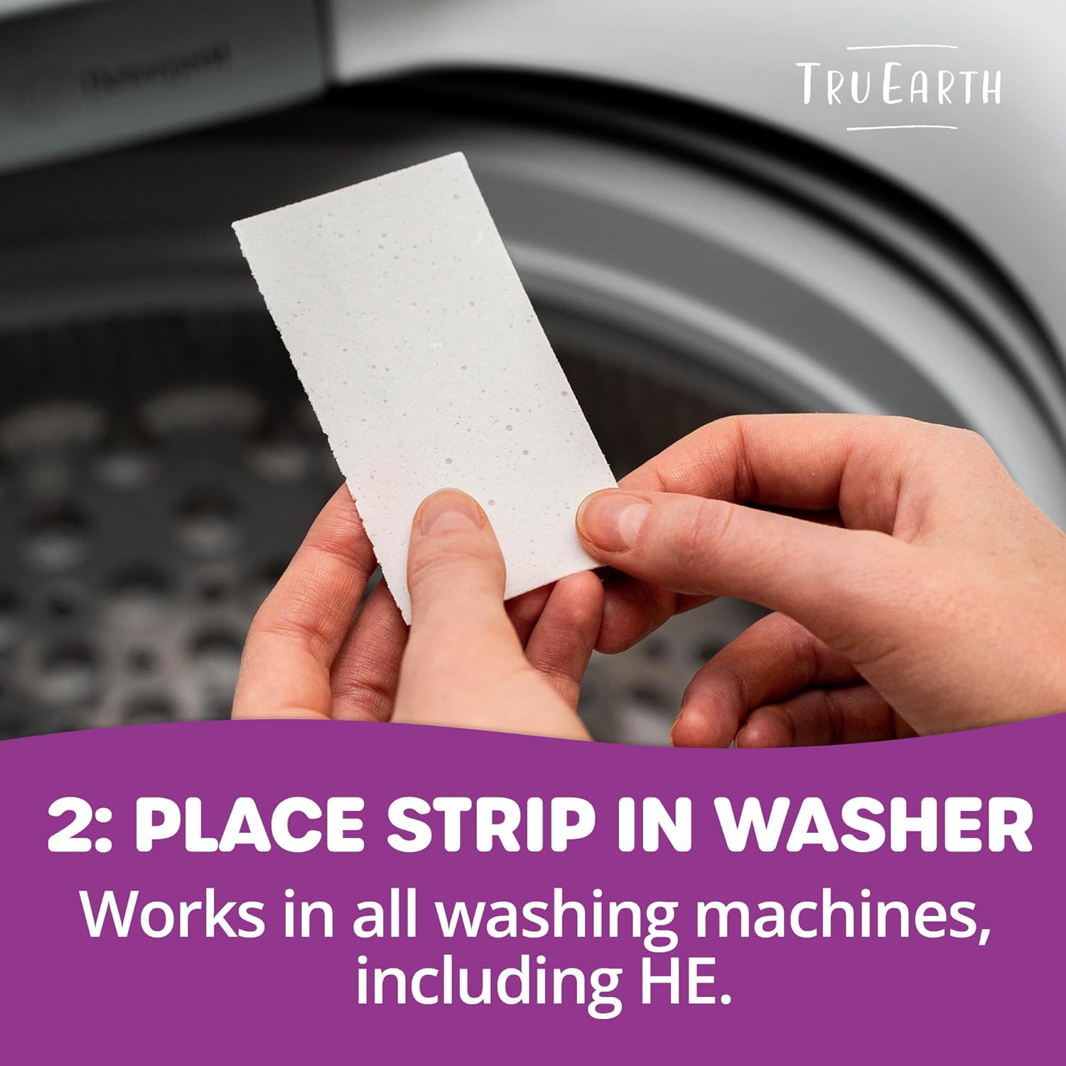 Tru Earth Compact Dry Laundry Detergent Sheets - Up to 768 Loads (384 Count) - Paraben-Free - Original Eco-Strip Liquidless Detergent, Travel Sheets - Lilac Breeze
