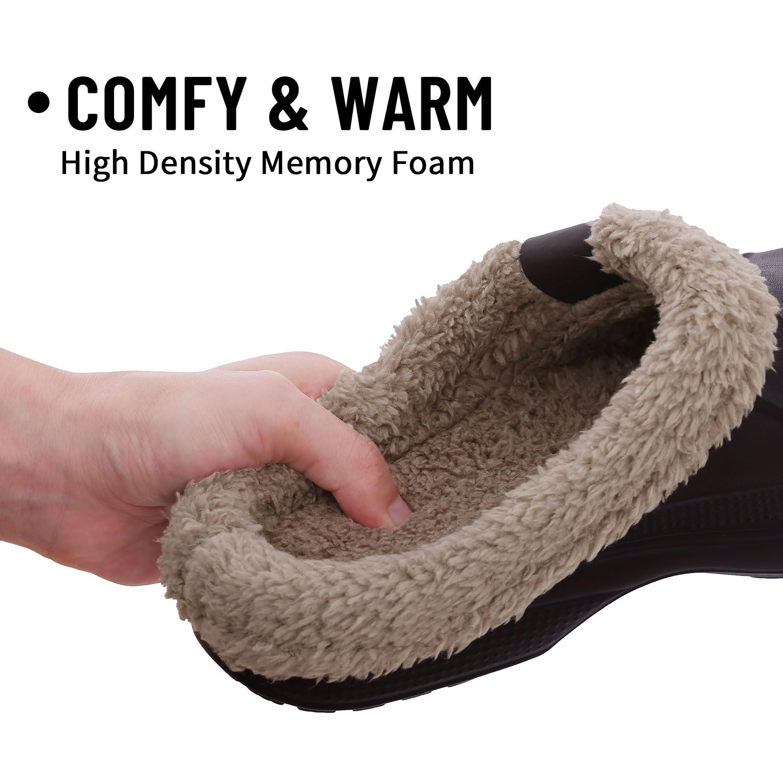 Fur Lined Clogs for Women & Men Fuzzy Slippers with Memory Foam