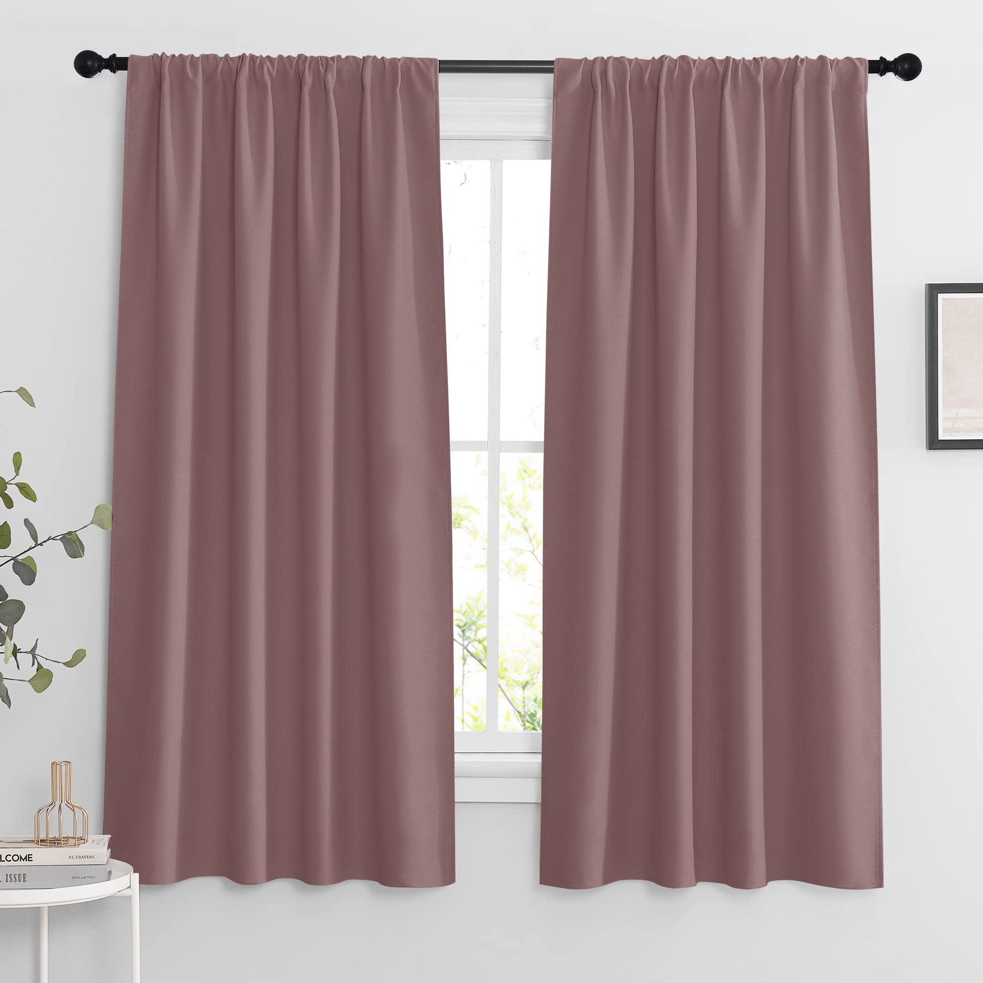 Blackout Curtains for Bedroom Living Room Nursery 63 inches Long