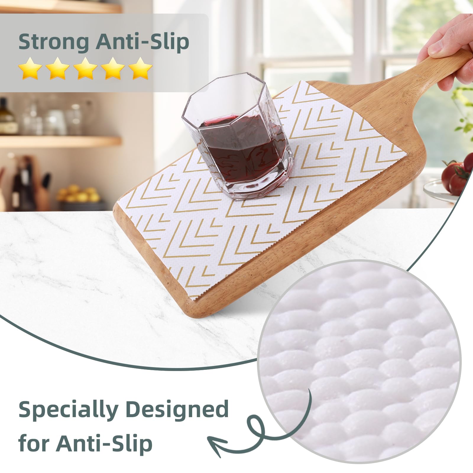 Shelf Liner for Kitchen Cabinets Non Adhesive Drawer Liner Non