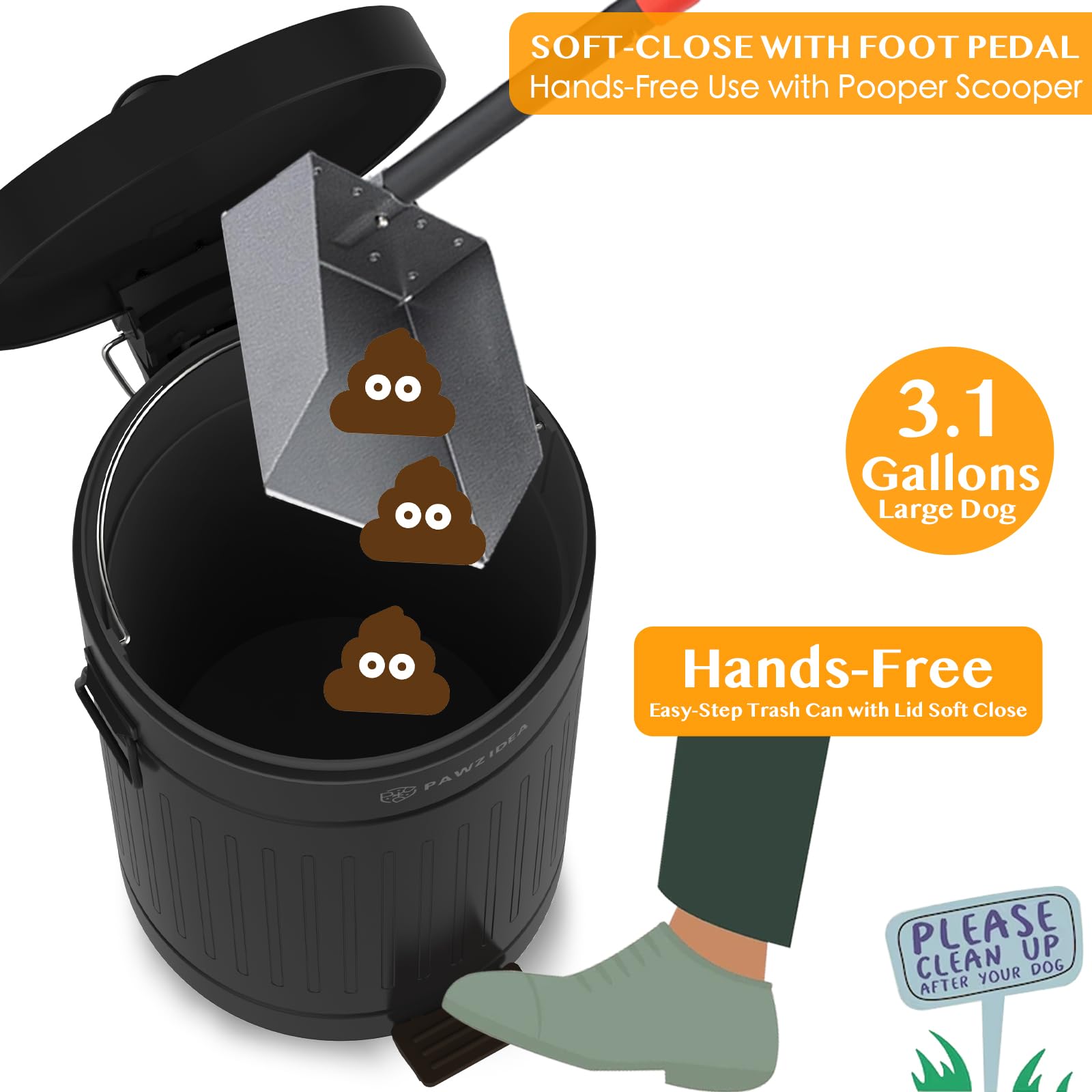 Dog Poop Trash Can Outside Odor Control