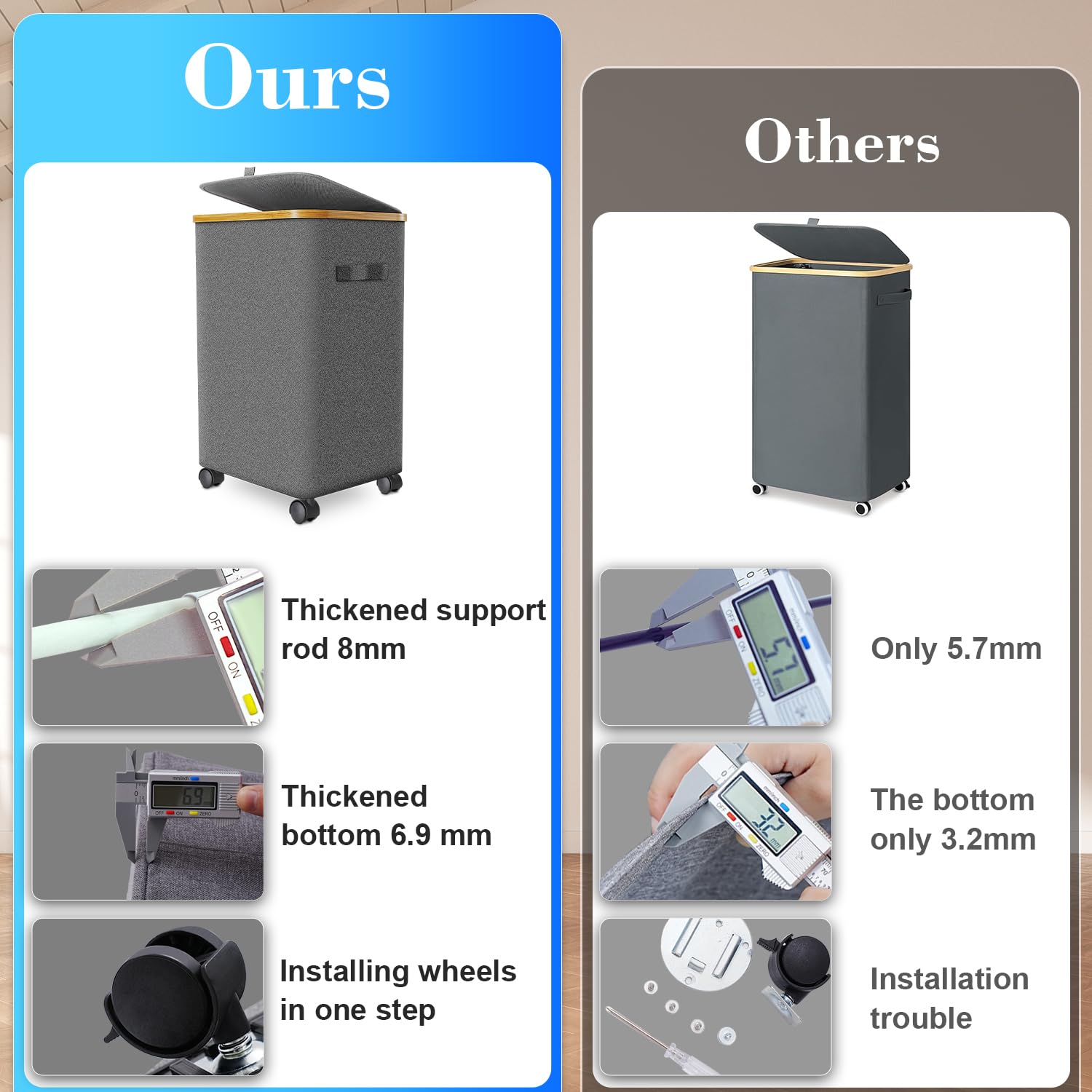Laundry Hamper with Wheels