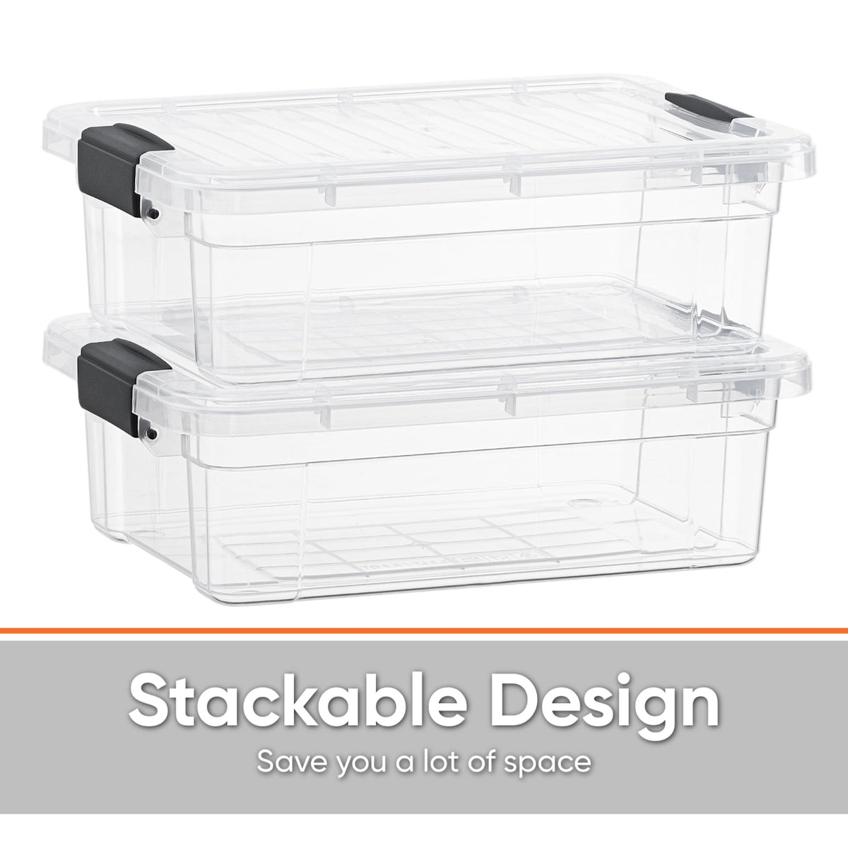 11 Quart Clear Plastic Storage Boxes with Lids (8 Count)