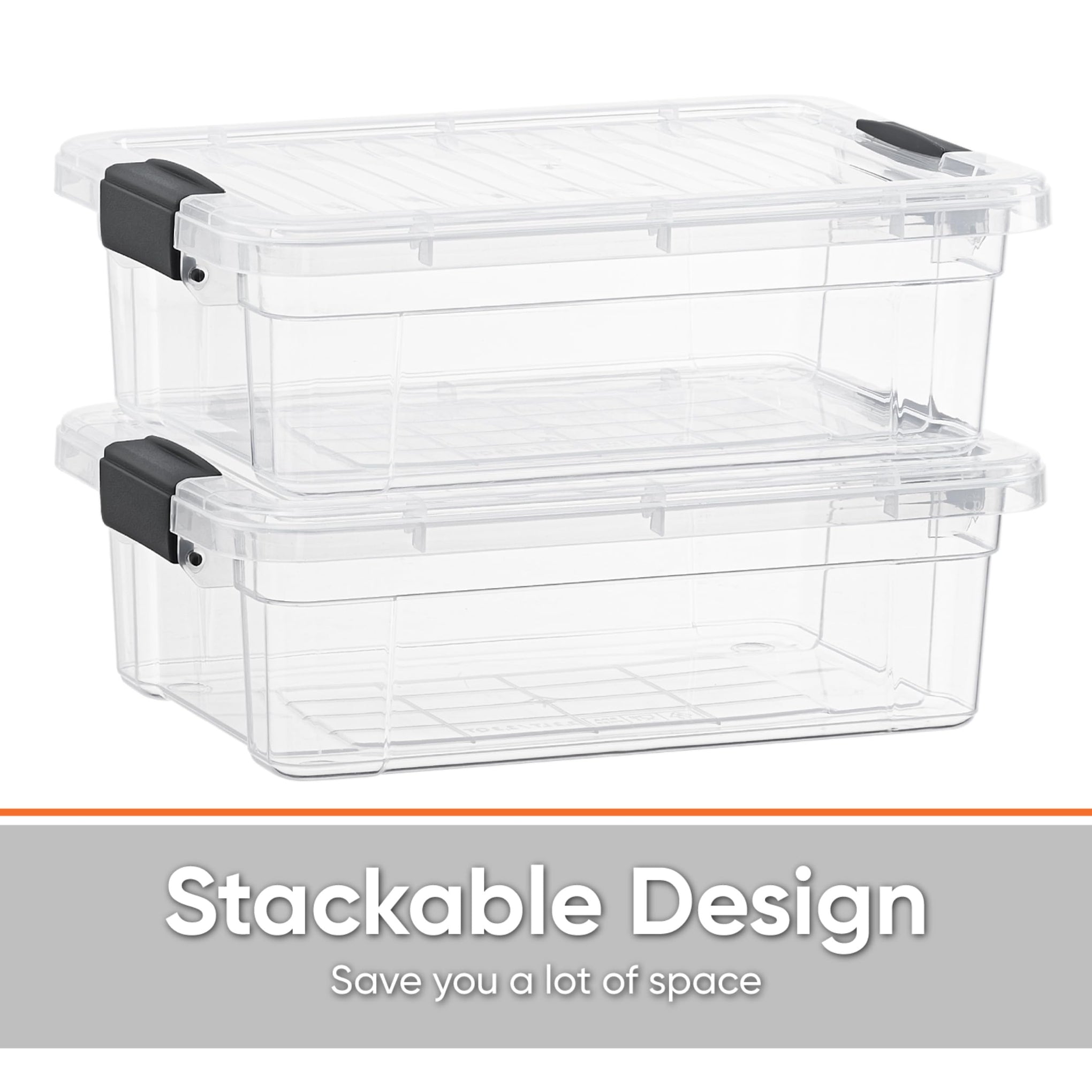 11 Quart Clear Plastic Storage Boxes with Lids (8 Count)