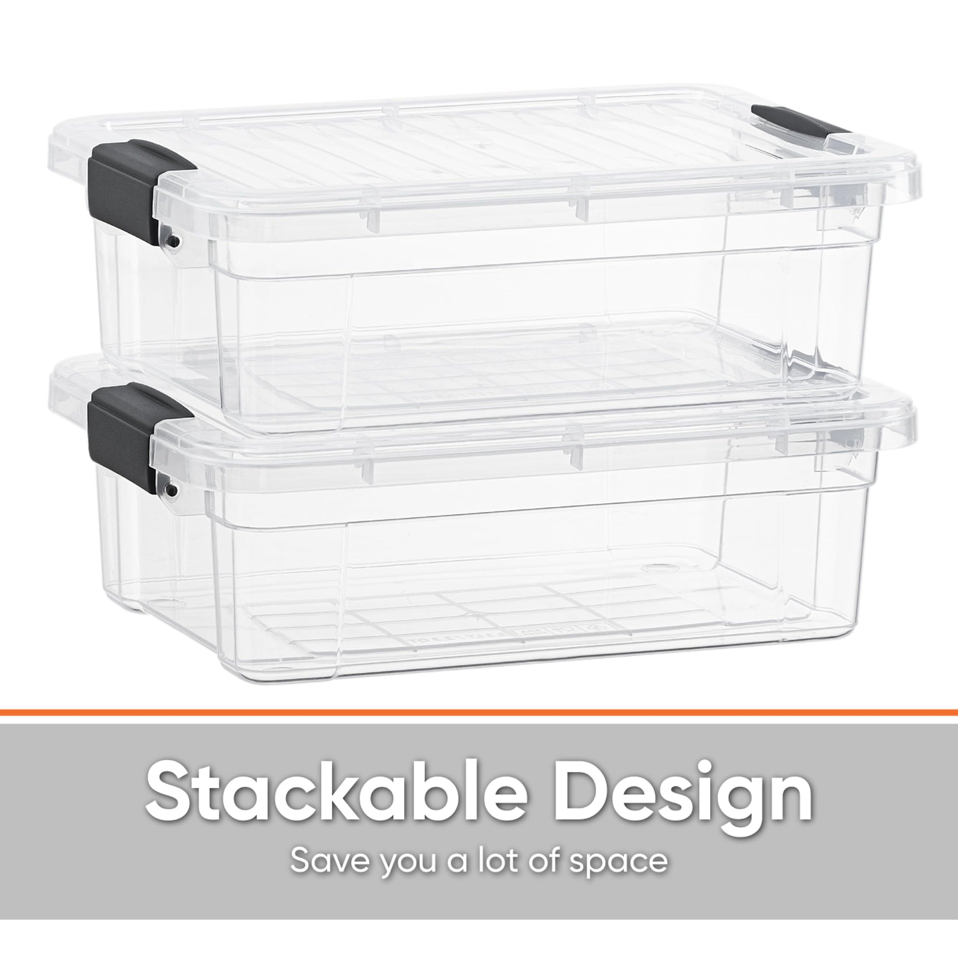 11 Quart Clear Plastic Storage Boxes with Lids (3 Count)