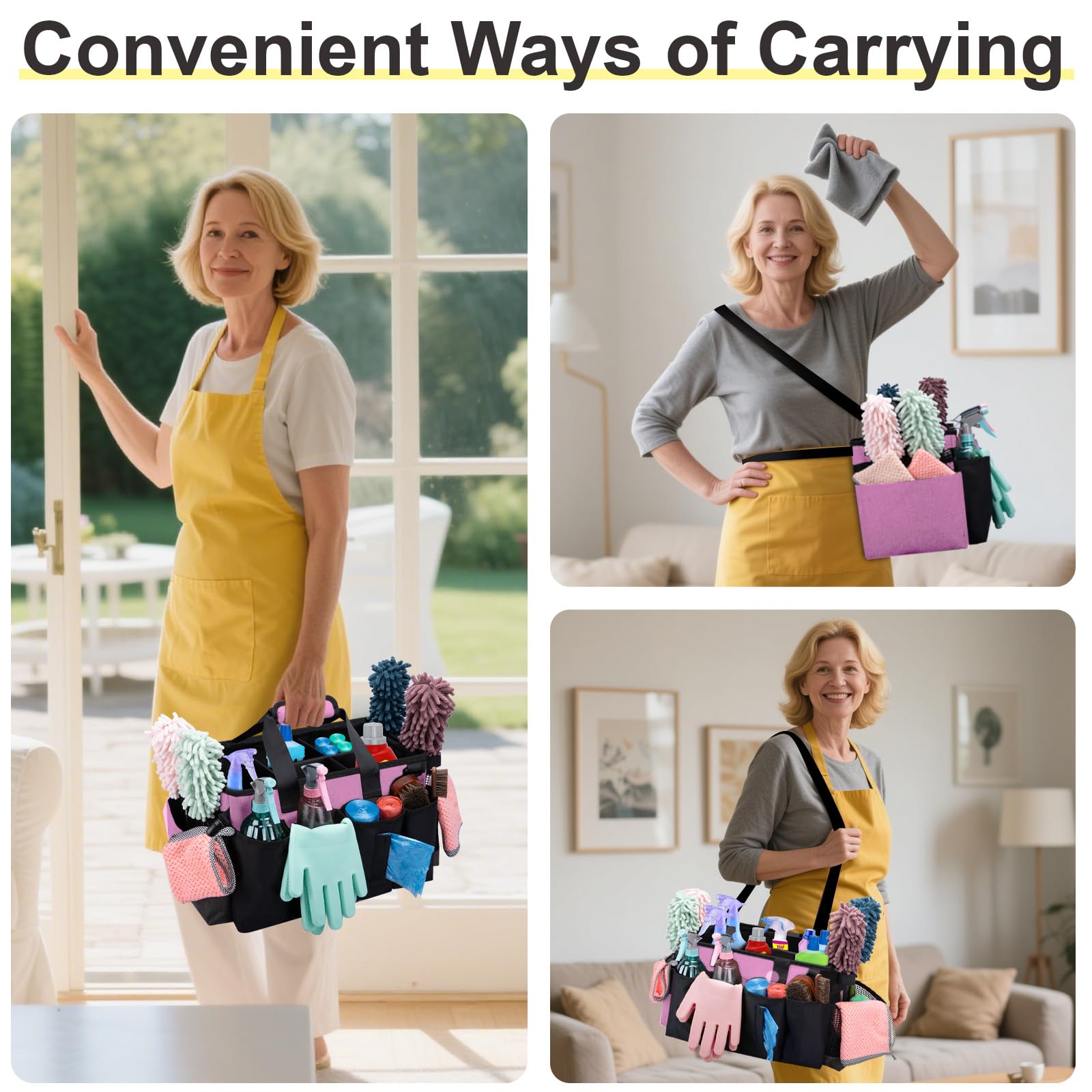 Wearable Large Cleaning Caddy Bag for Housekeepers