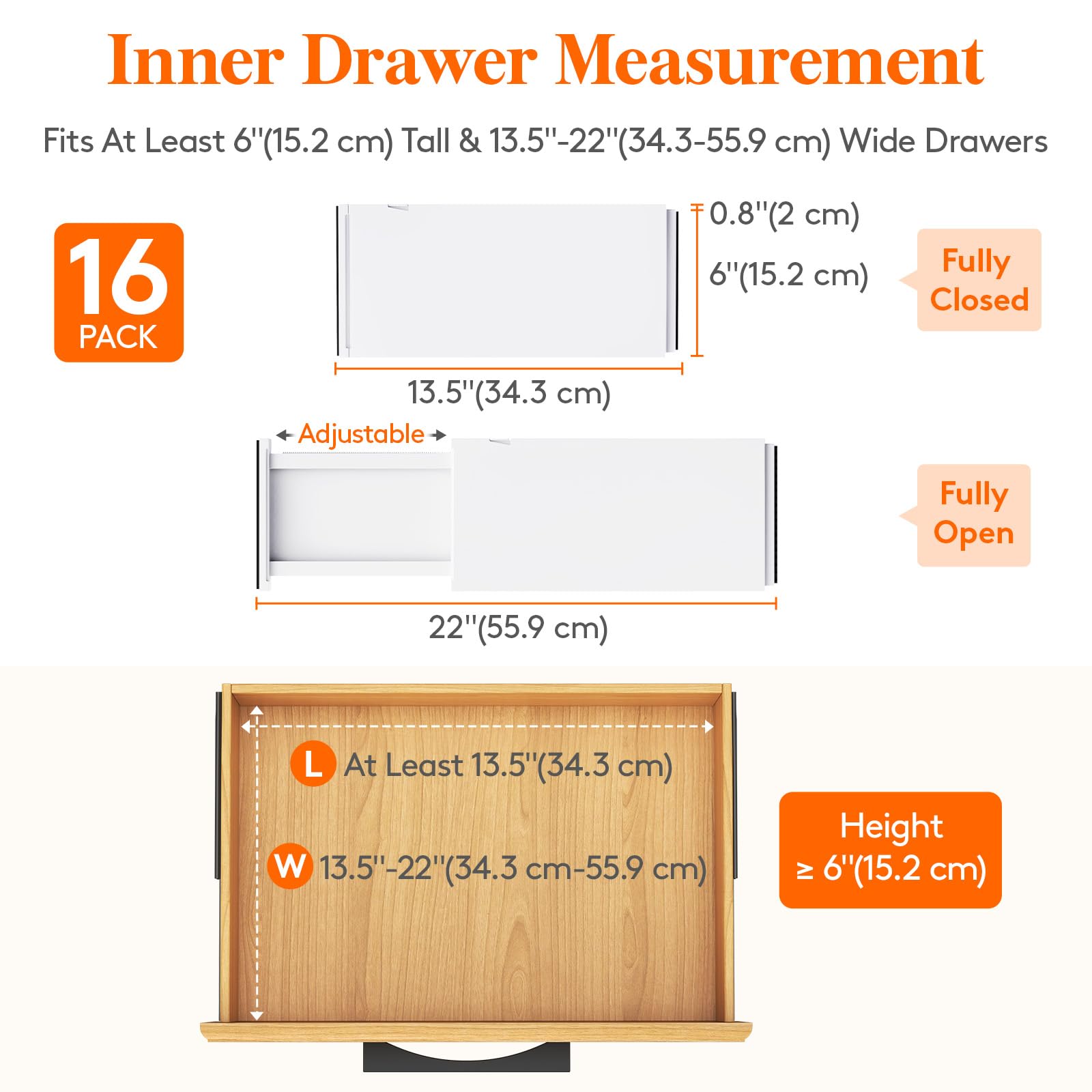 6" Tall Upgrade Drawer Dividers (16 Count)