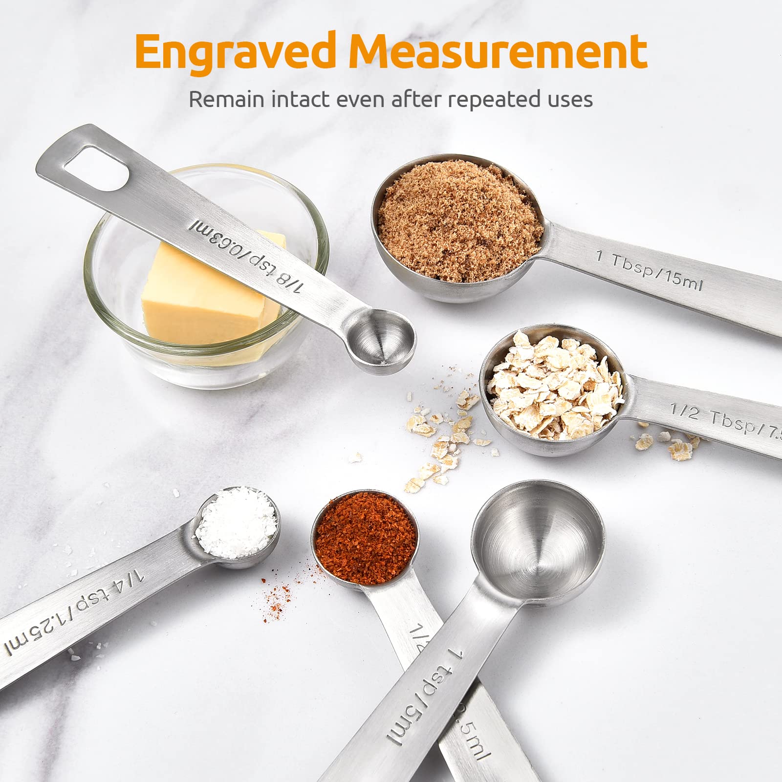 18 8 Stainless Steel Measuring Spoons Set of 7