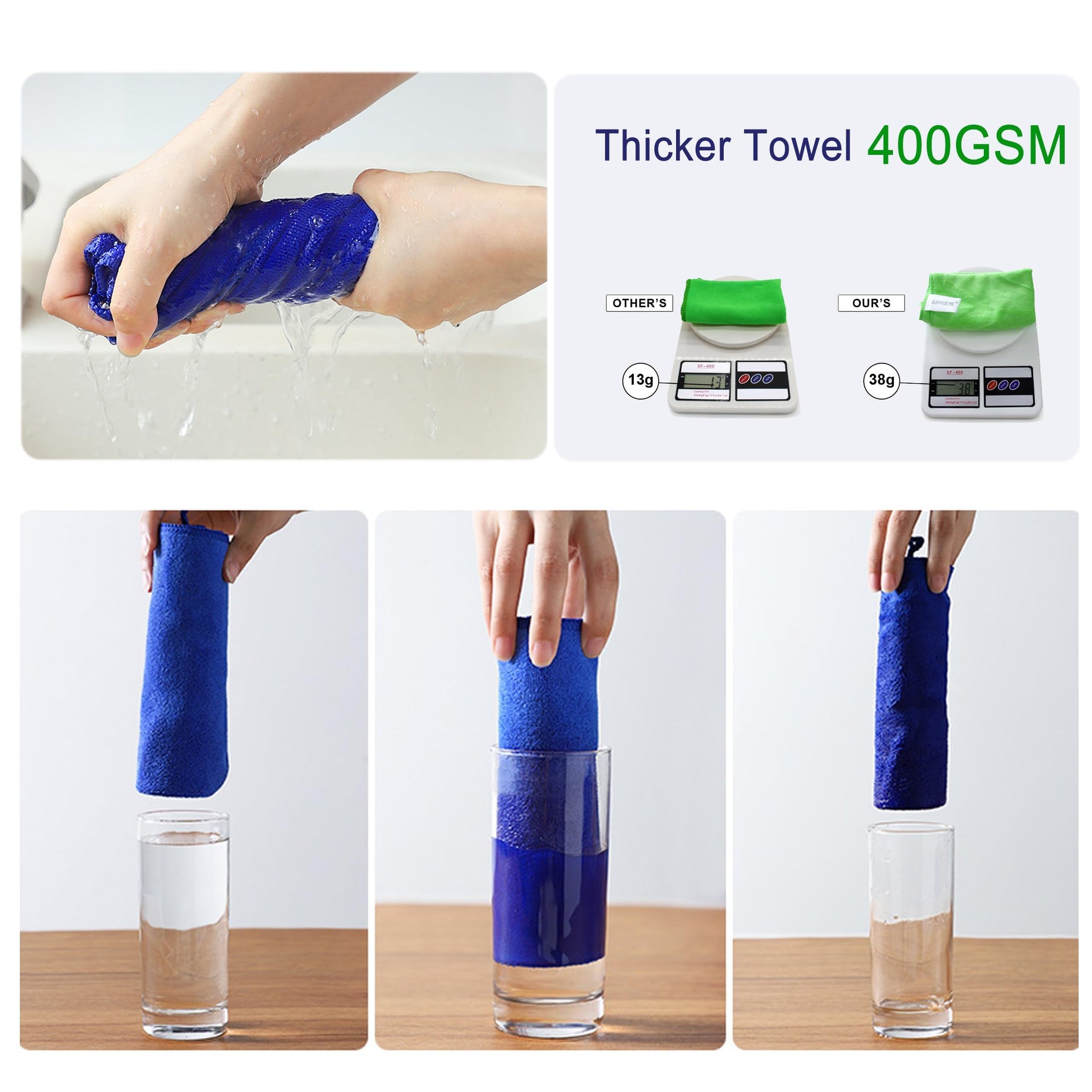400 GSM Microfiber Cleaning Cloths (8 Count)