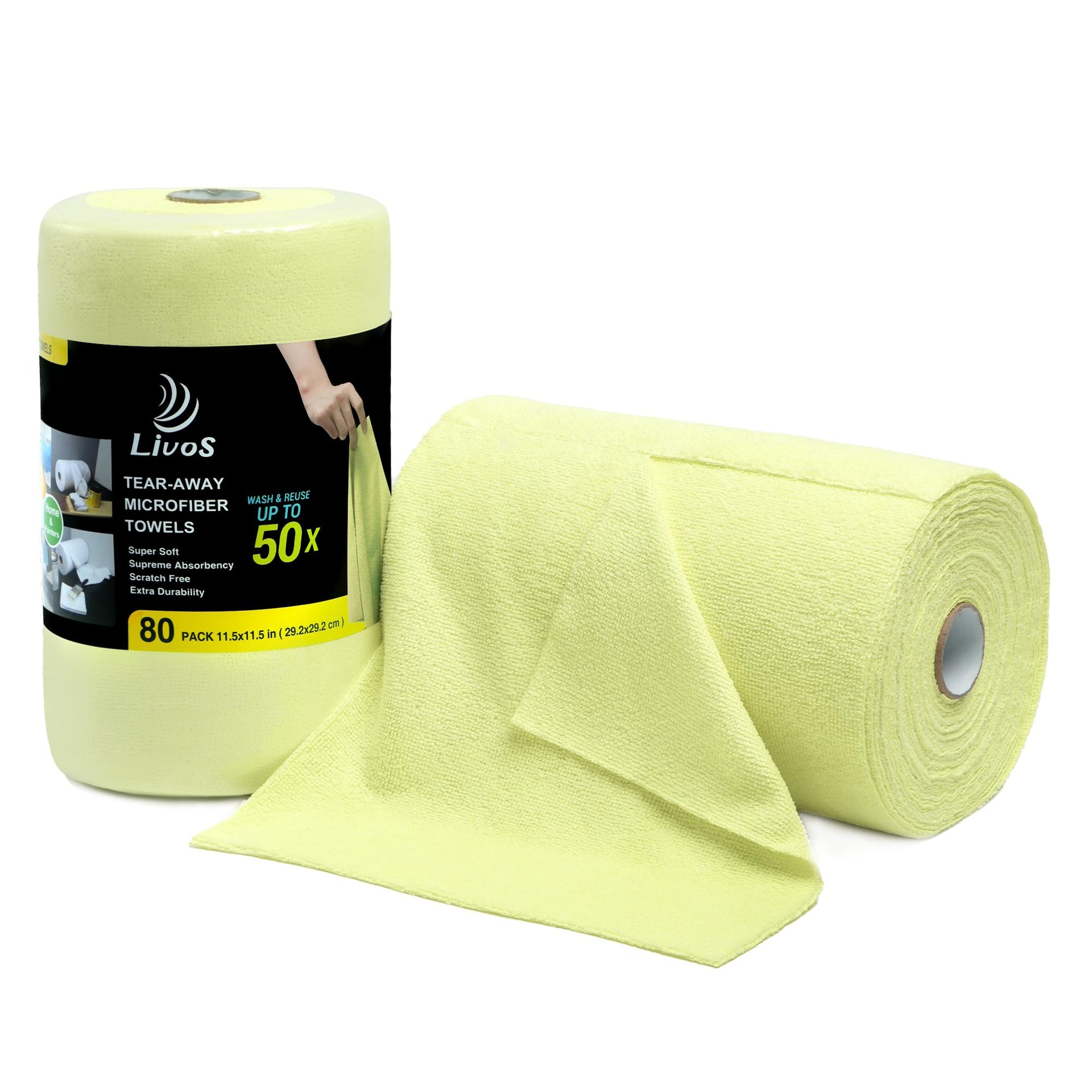 Microfiber Cleaning Cloth Roll (80 Count)