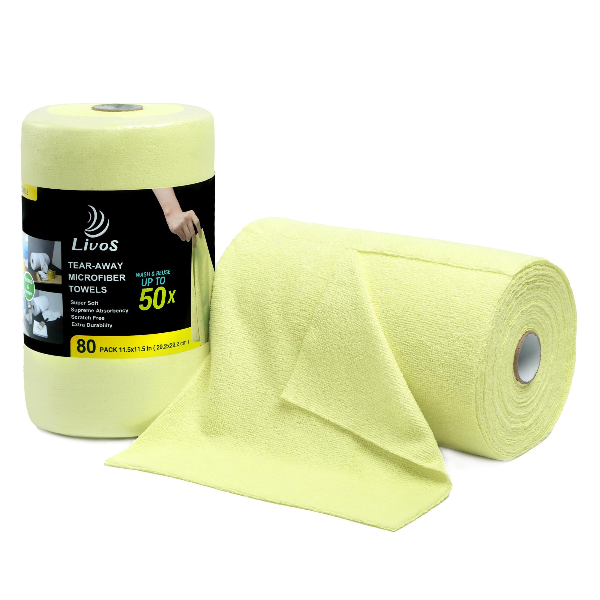 Microfiber Cleaning Cloth Roll (80 Count)
