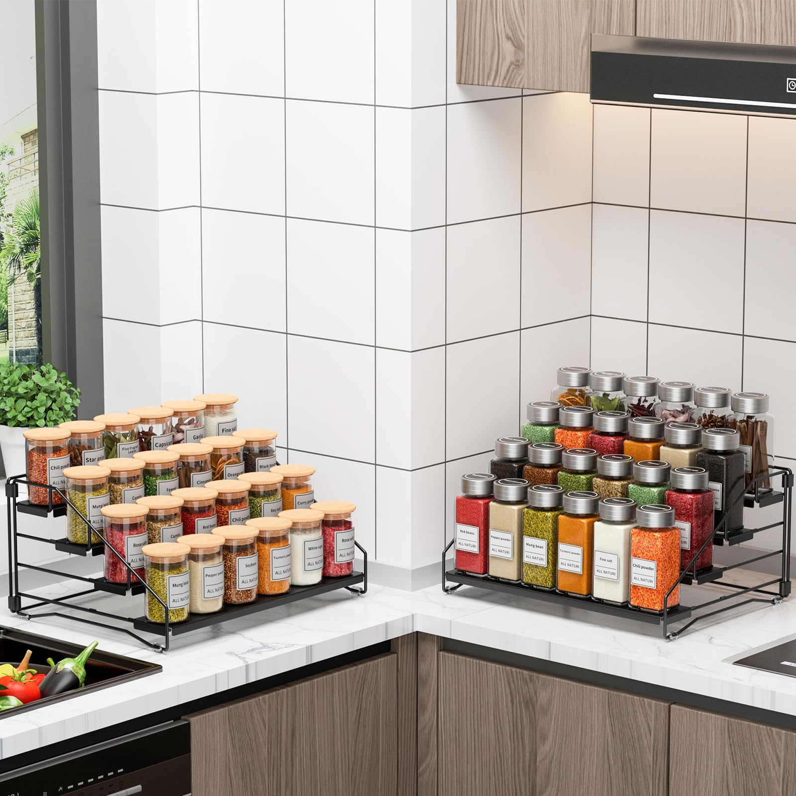 4 Tier Spice Rack Organizer for Cabinet